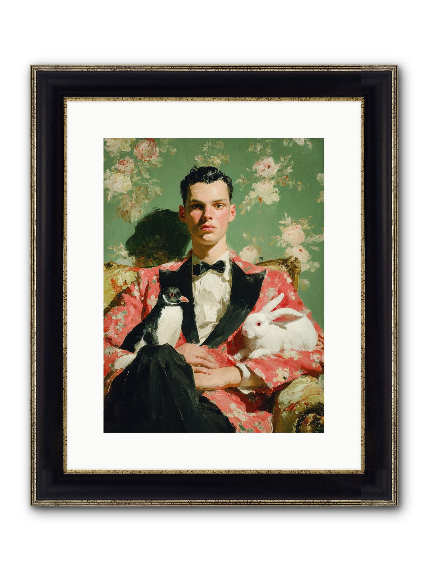 Foxglove & Fellows Framed Print - Black & Gold 12x16