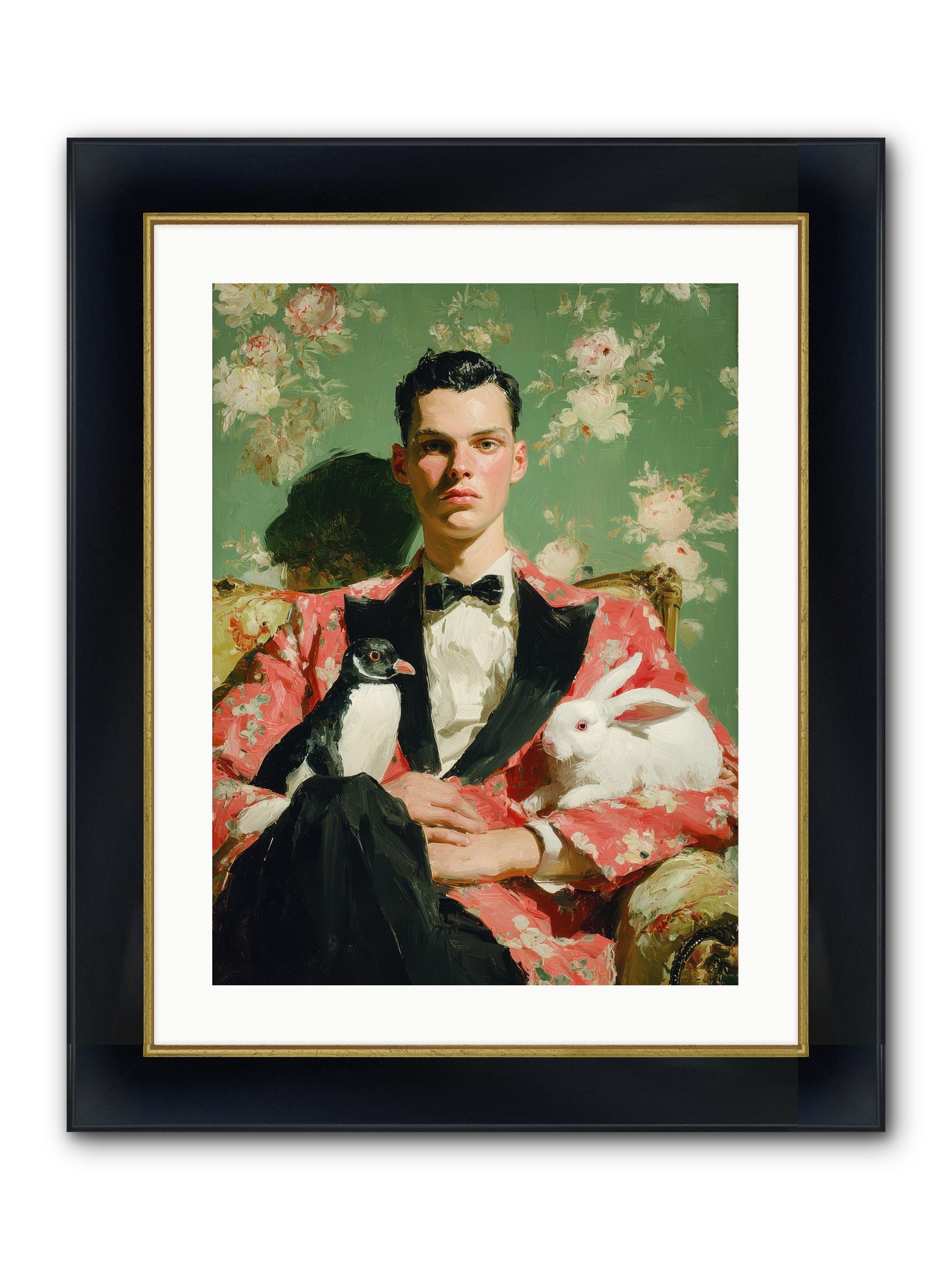 Foxglove & Fellows Framed Print - Wide Black w/Gold 18x24