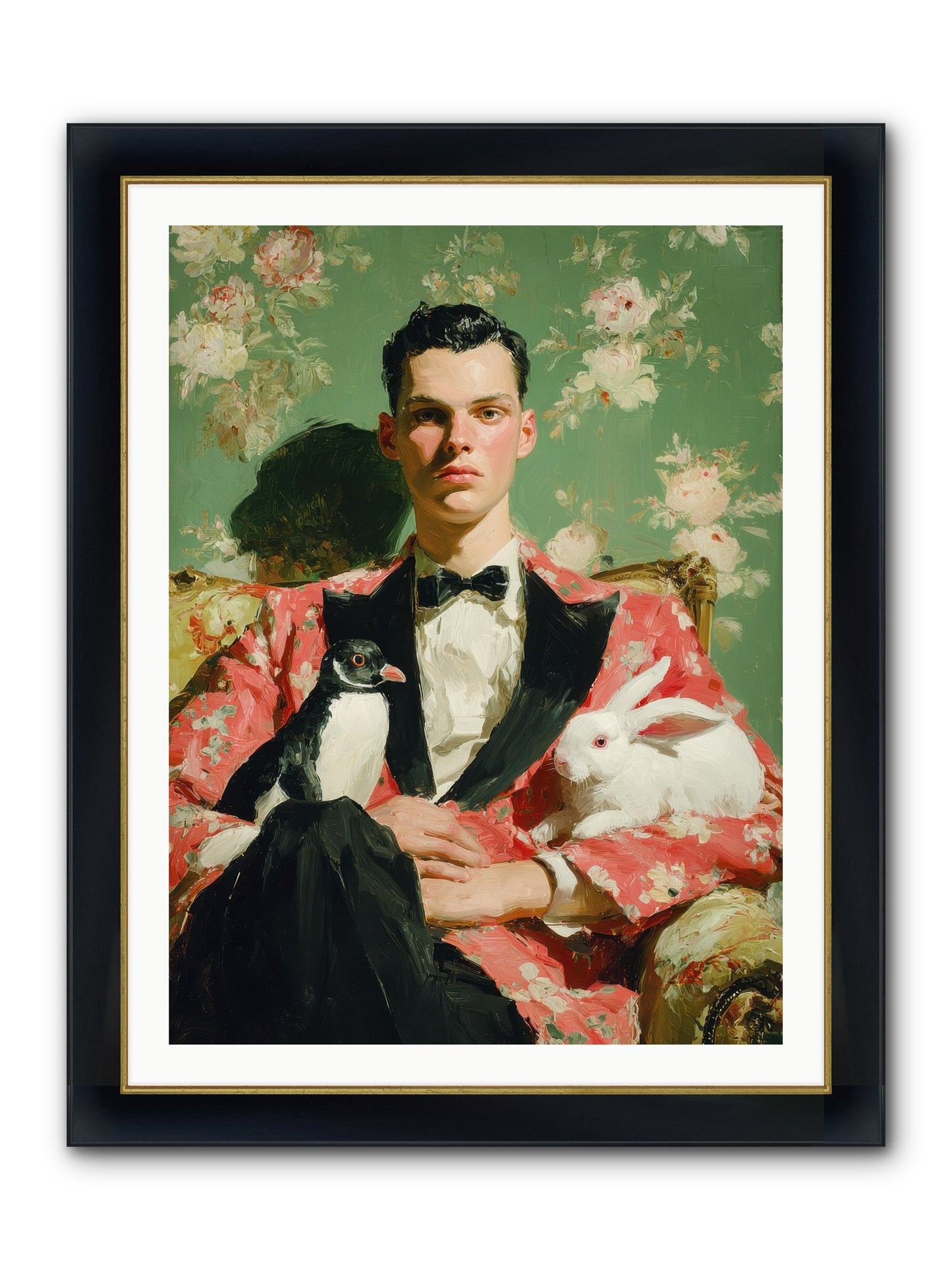 Foxglove & Fellows Framed Print - Wide Black w/Gold 30x40