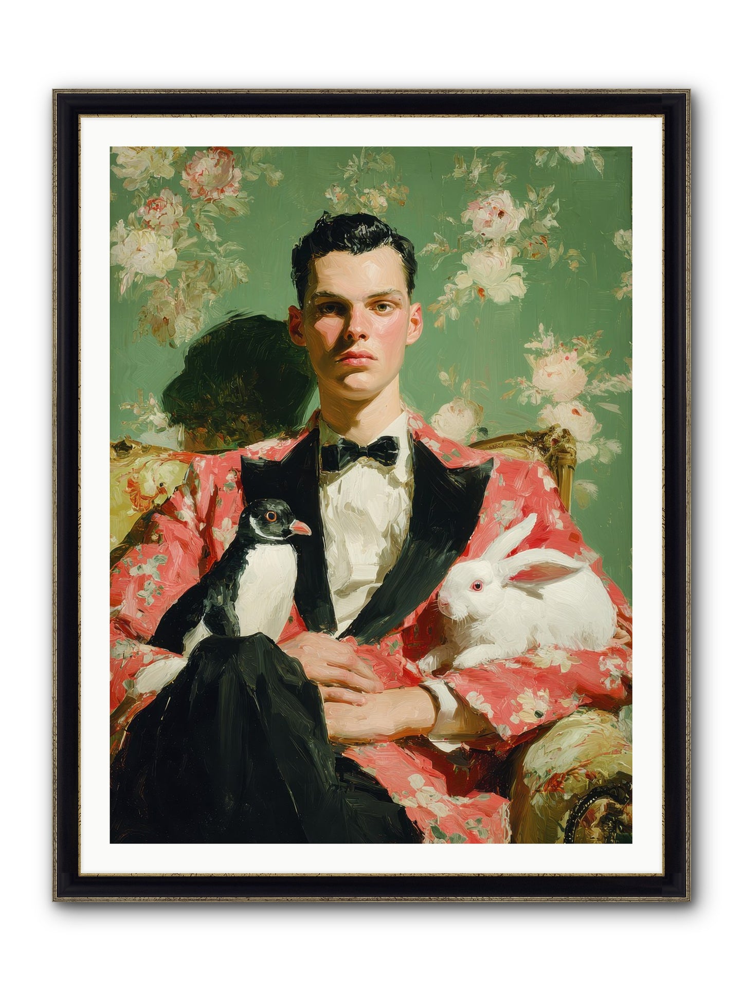 Foxglove & Fellows Framed Print - Black & Gold 36x48
