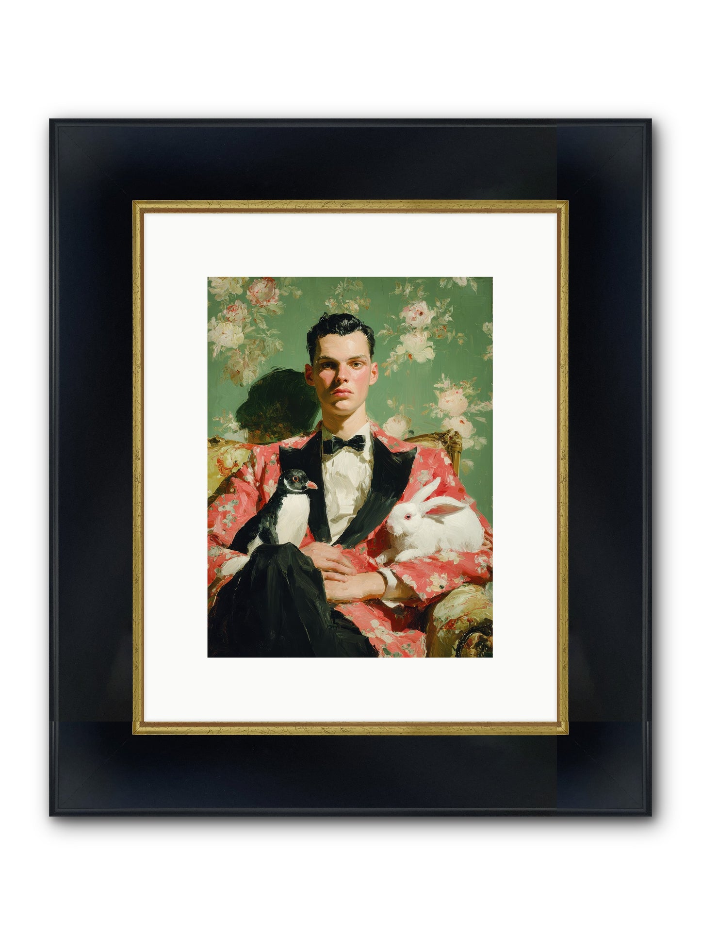 Foxglove & Fellows Framed Print - Wide Black w/Gold 9x12