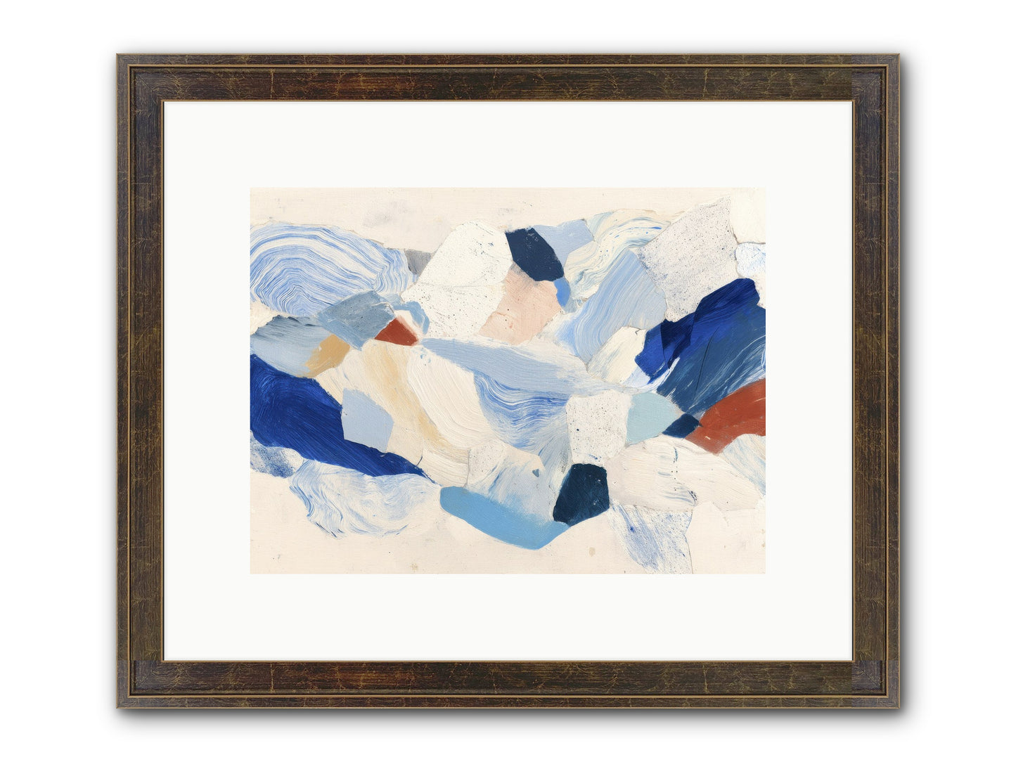 Fragmented Tides Framed Print - Slimwoods Black/Gold 12x9