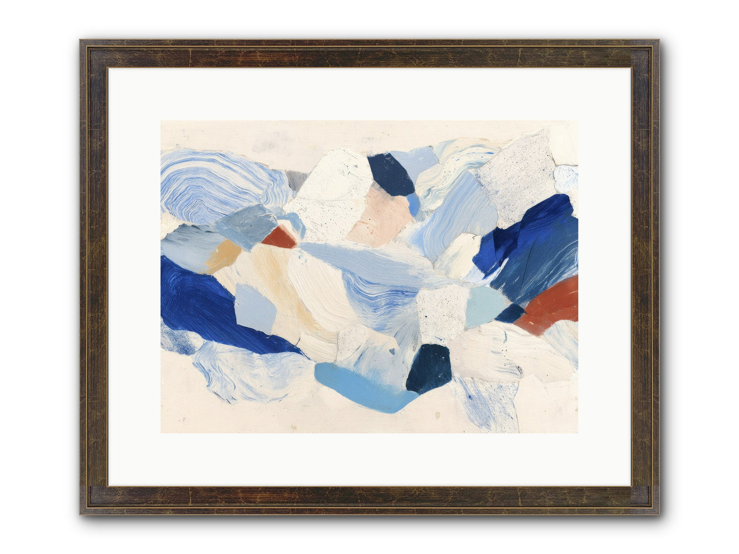 Fragmented Tides Framed Print - Slimwoods Black/Gold 16x12
