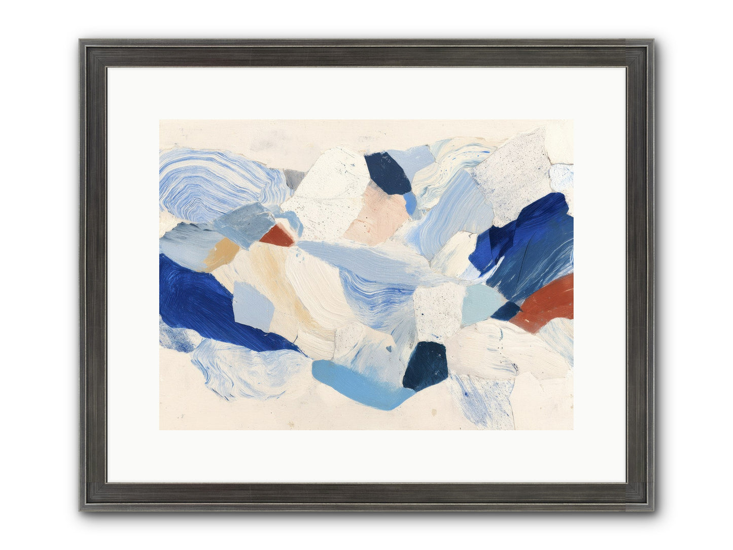 Fragmented Tides Framed Print - Slimwoods Black/Silver 16x12