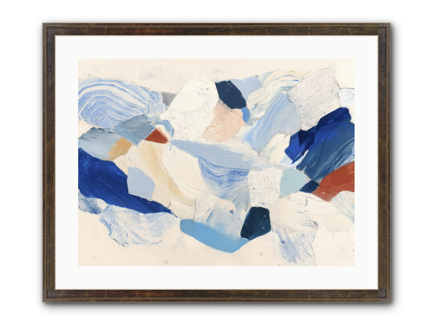 Fragmented Tides Framed Print - Slimwoods Black/Gold 24x18