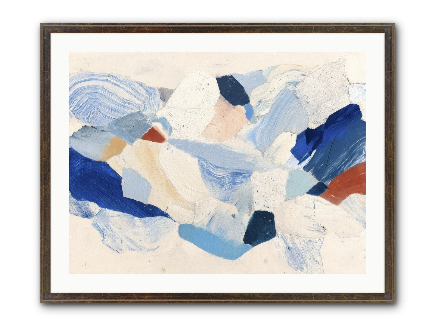 Fragmented Tides Framed Print - Slimwoods Black/Gold 32x24