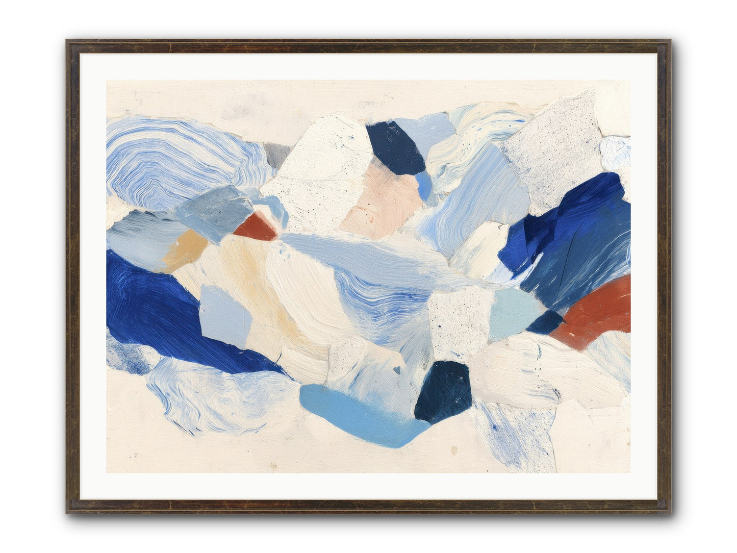 Fragmented Tides Framed Print - Slimwoods Black/Gold 40x30