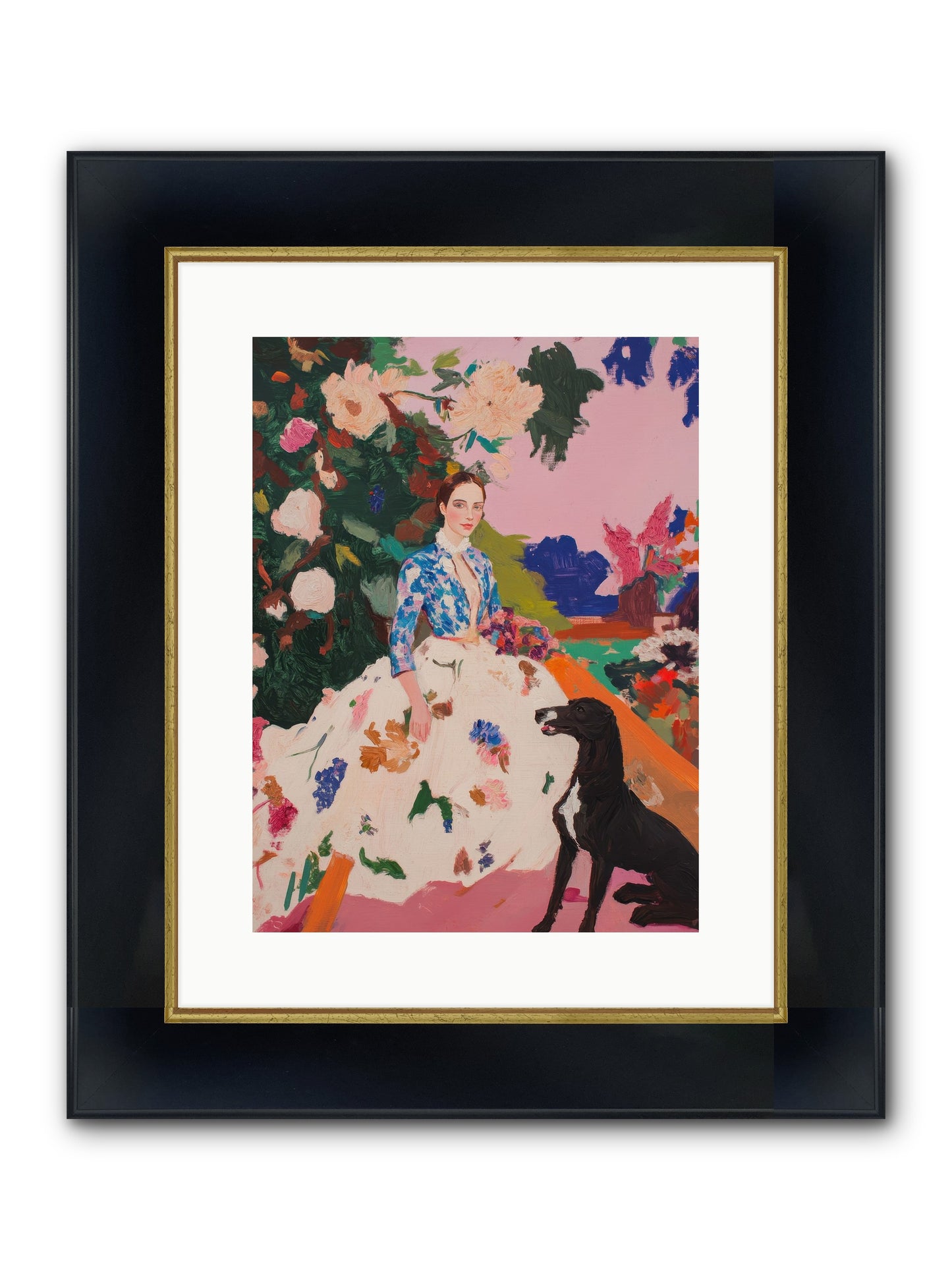 Fragrant Belvedere Framed Print - Wide Black w/Gold 12x16
