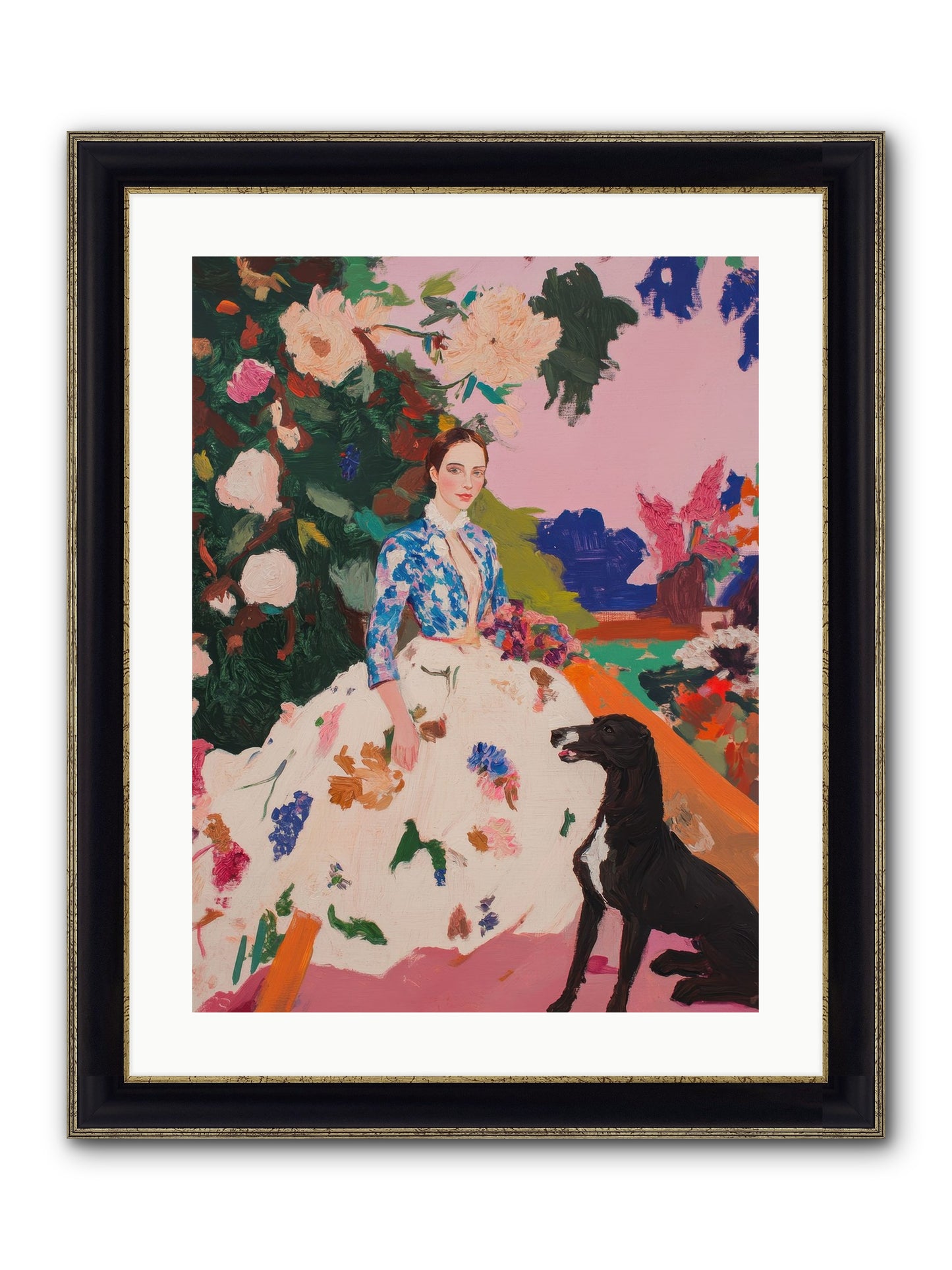 Fragrant Belvedere Framed Print - Black & Gold 18x24
