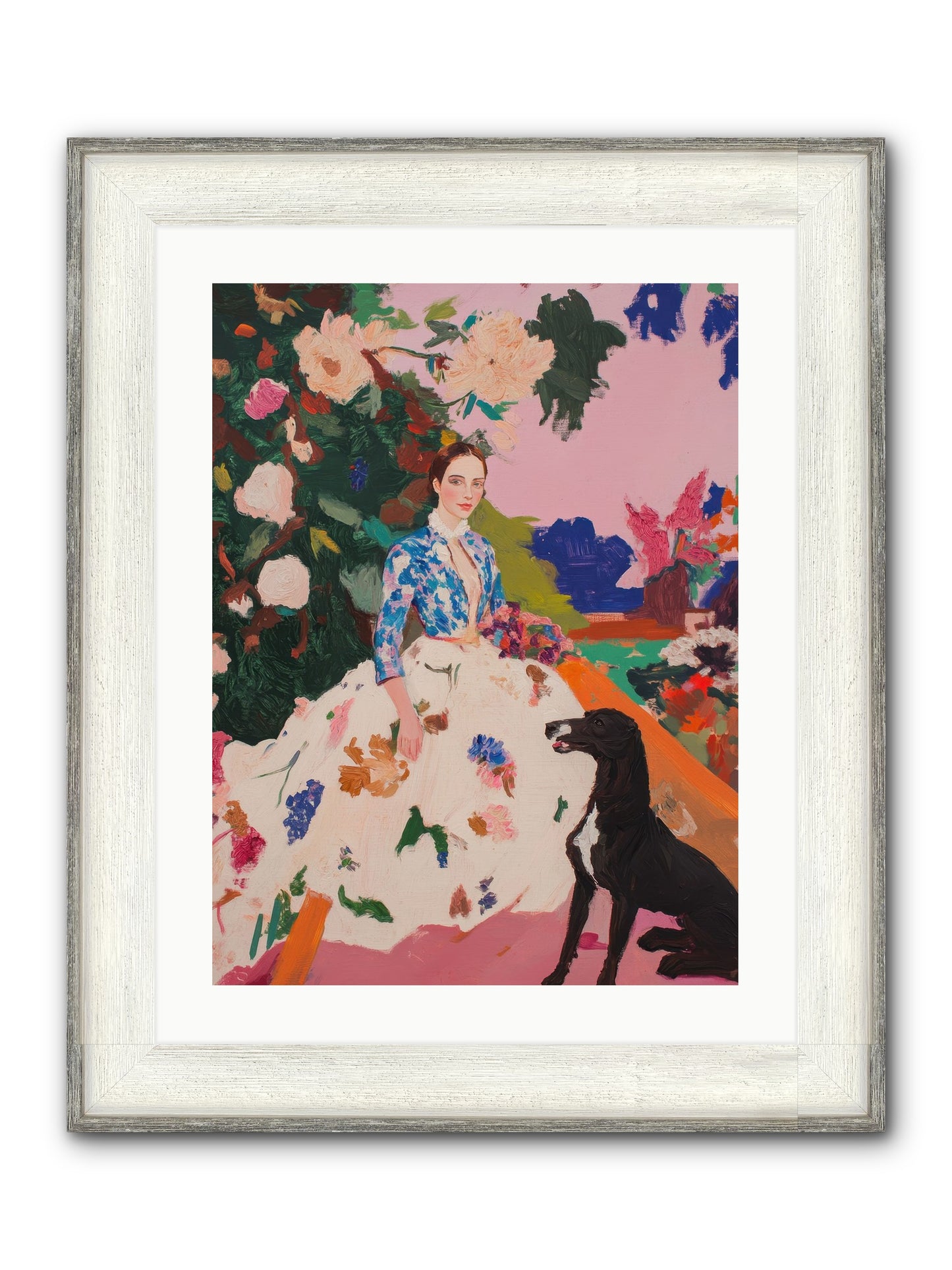 Fragrant Belvedere Framed Print - Driftwood White 18x24
