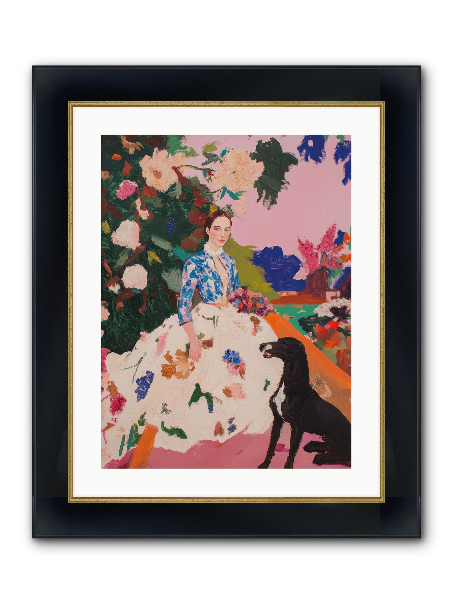 Fragrant Belvedere Framed Print - Wide Black w/Gold 18x24