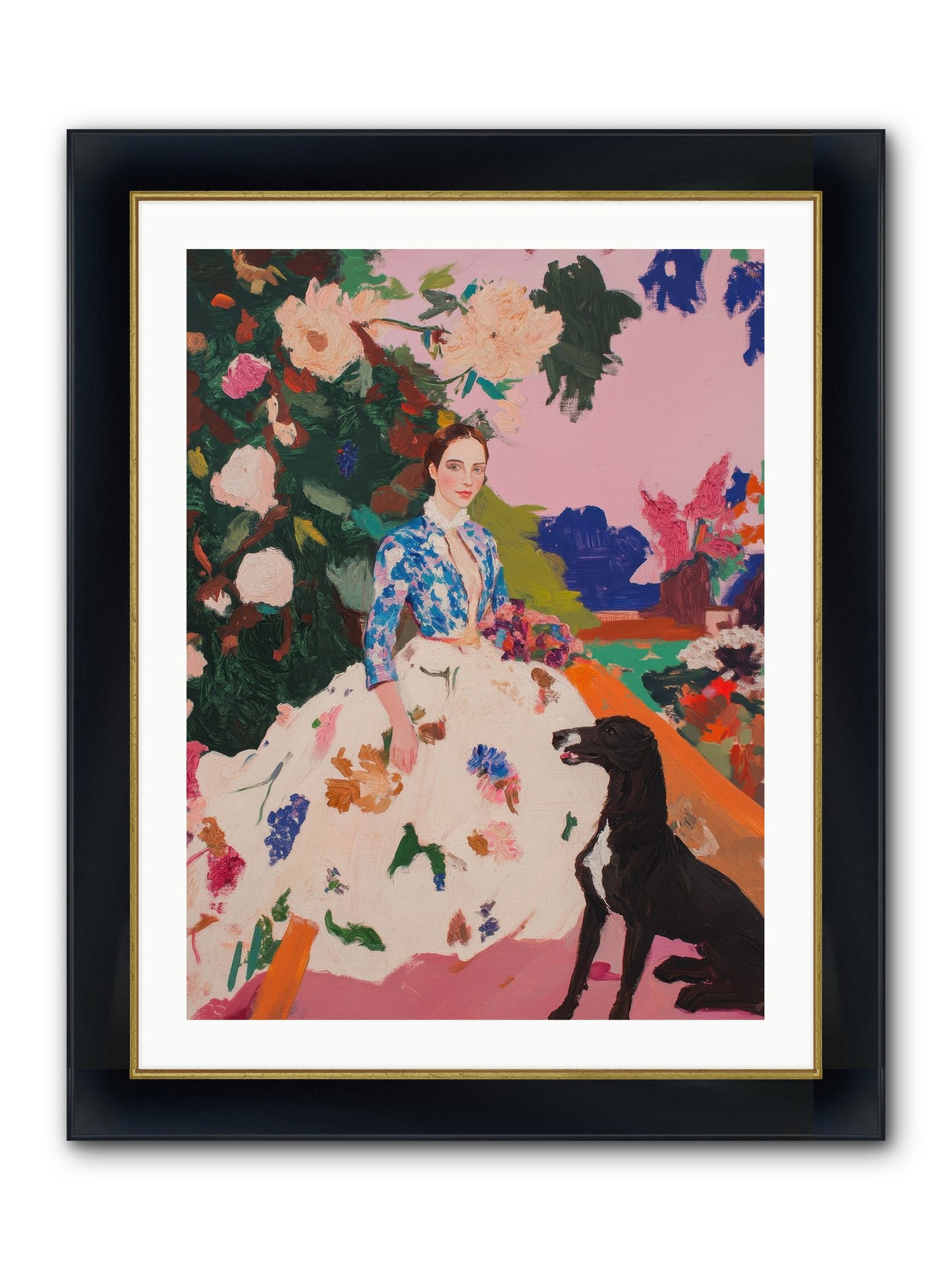 Fragrant Belvedere Framed Print - Wide Black w/Gold 24x32