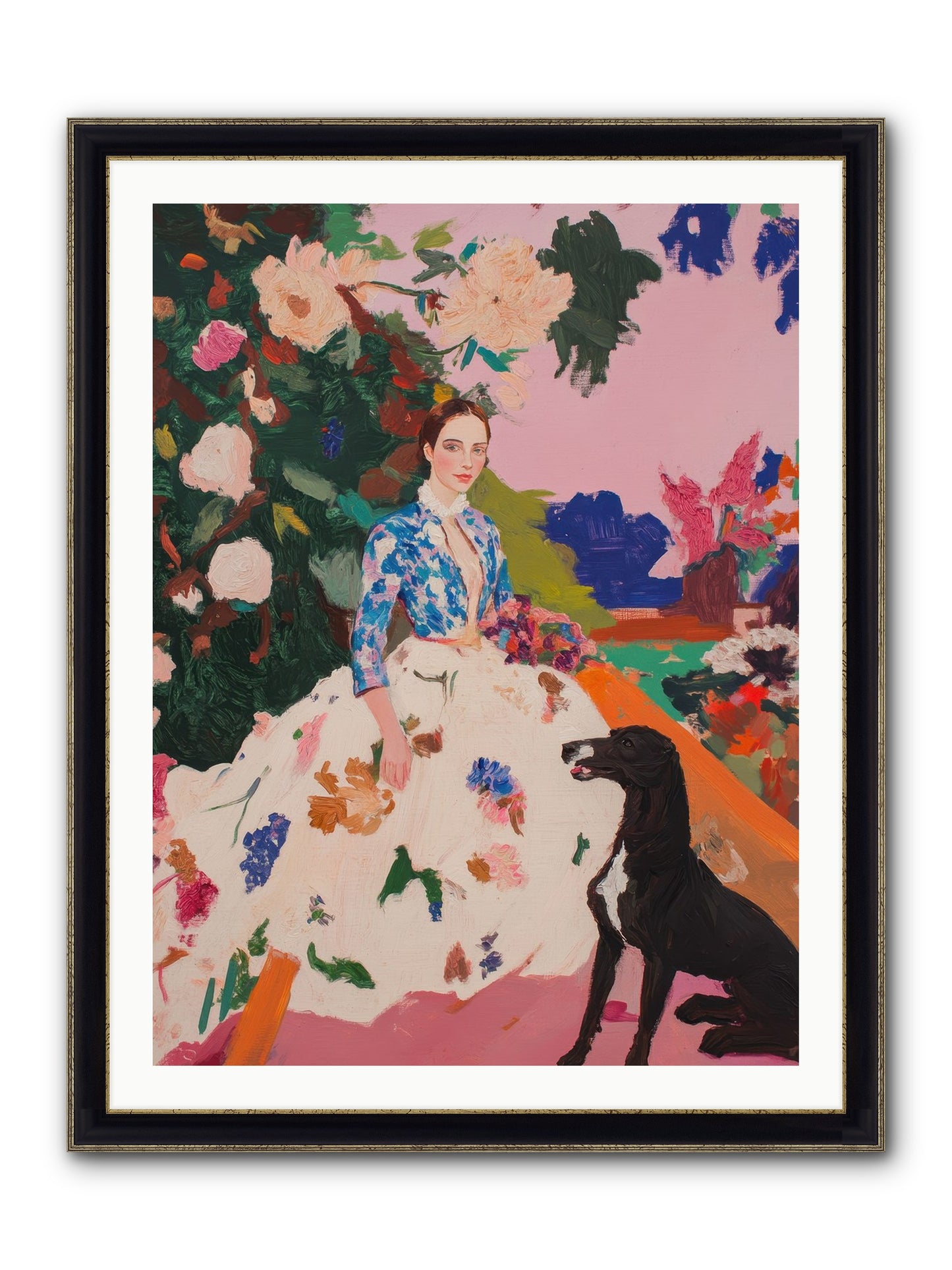 Fragrant Belvedere Framed Print - Black & Gold 30x40