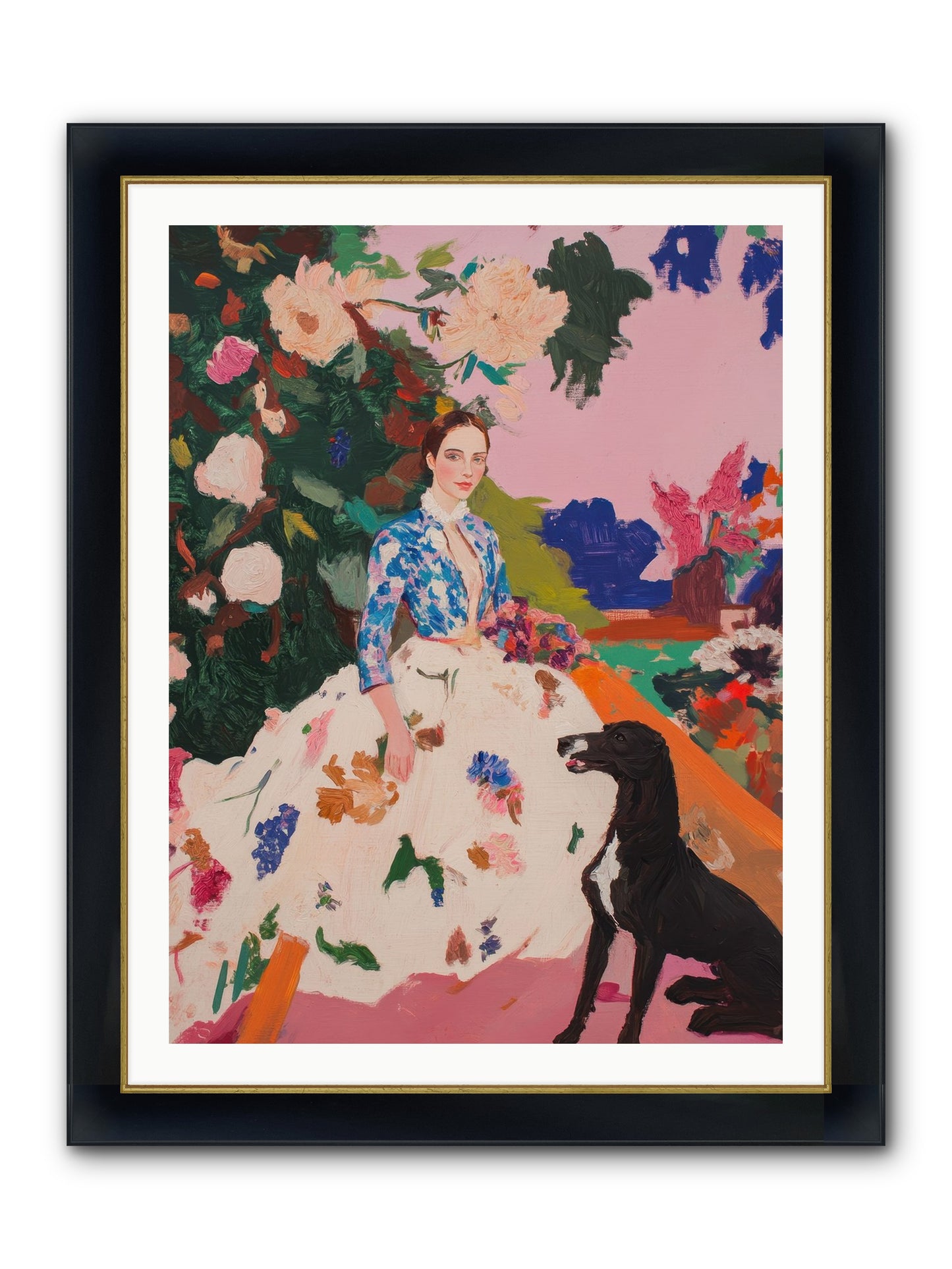 Fragrant Belvedere Framed Print - Wide Black w/Gold 30x40