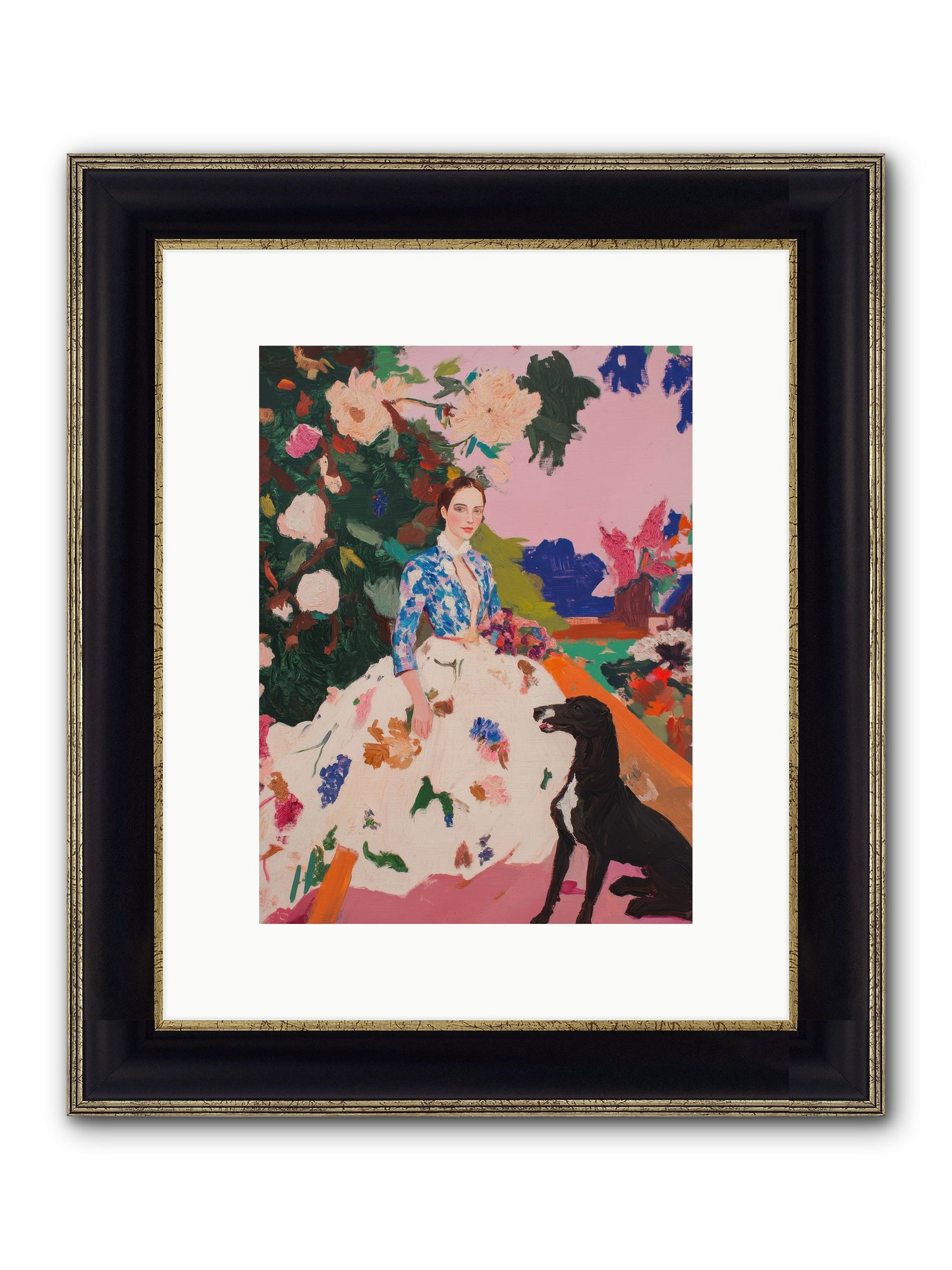 Fragrant Belvedere Framed Print - Black & Gold 9x12