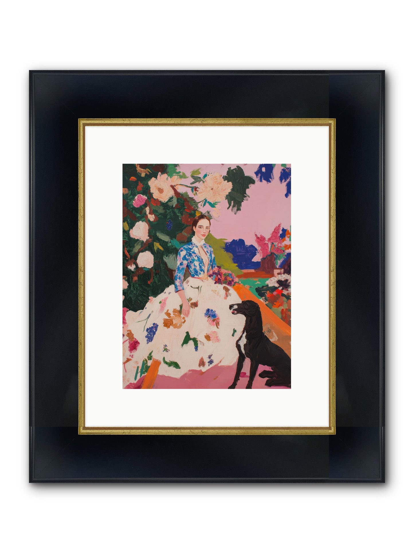 Fragrant Belvedere Framed Print - Wide Black w/Gold 9x12