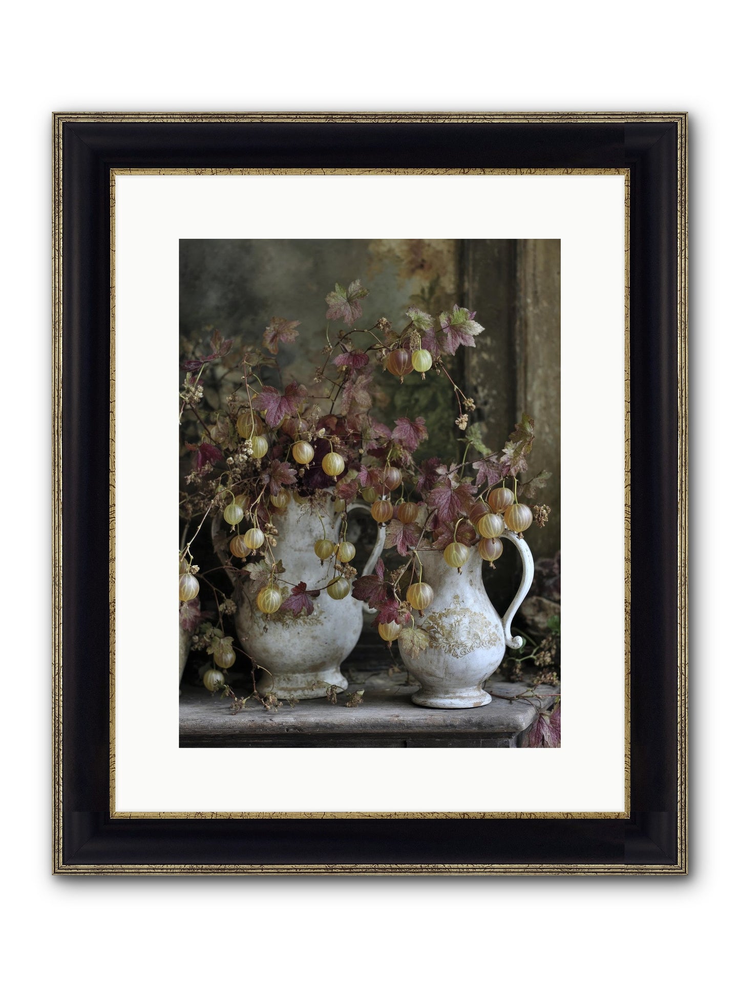 Francine Framed Print - Black & Gold 12x16