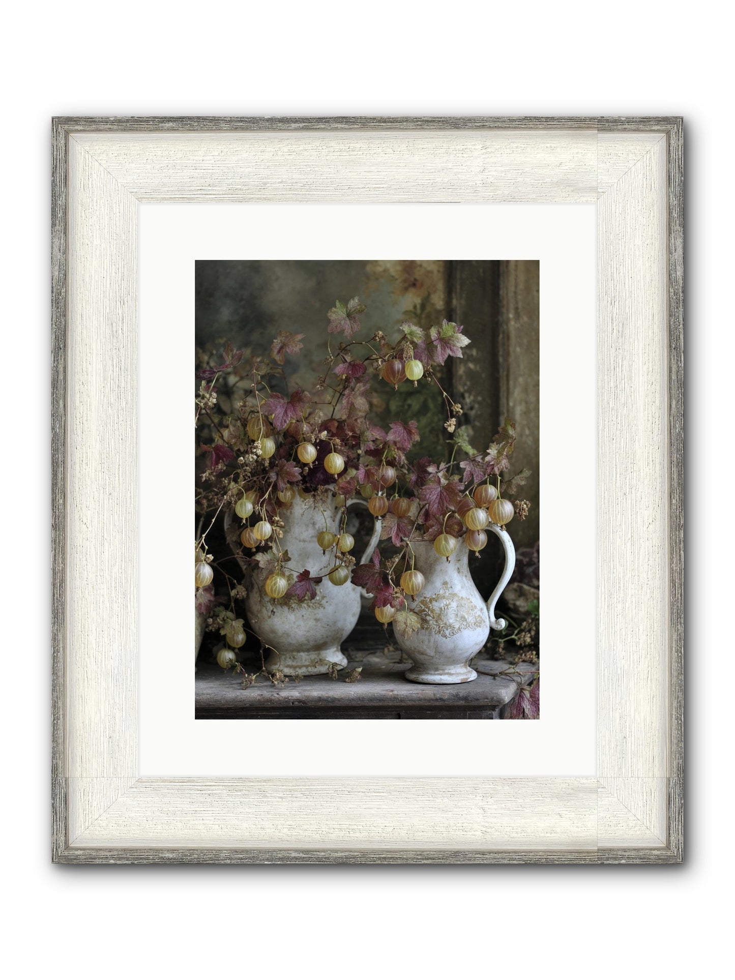 Francine Framed Print - Driftwood White 12x16