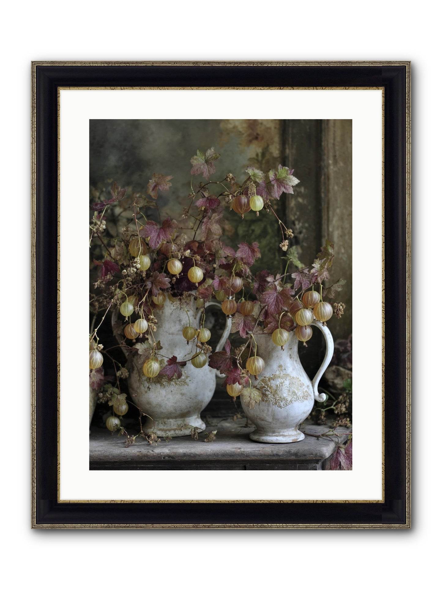 Francine Framed Print - Black & Gold 18x24