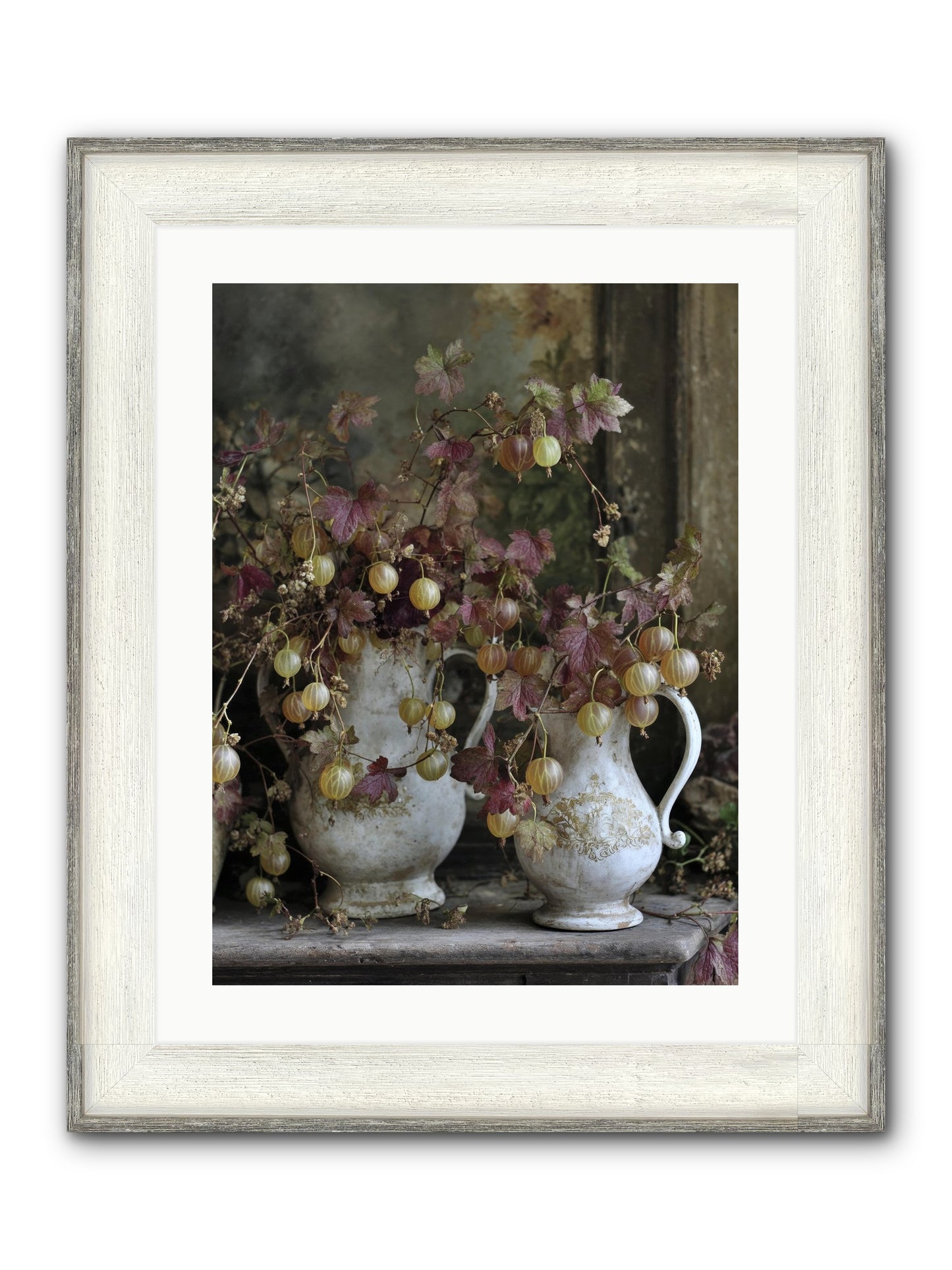 Francine Framed Print - Driftwood White 18x24
