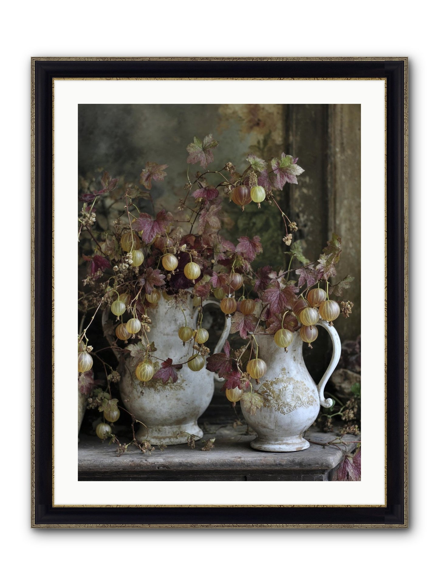 Francine Framed Print - Black & Gold 24x32