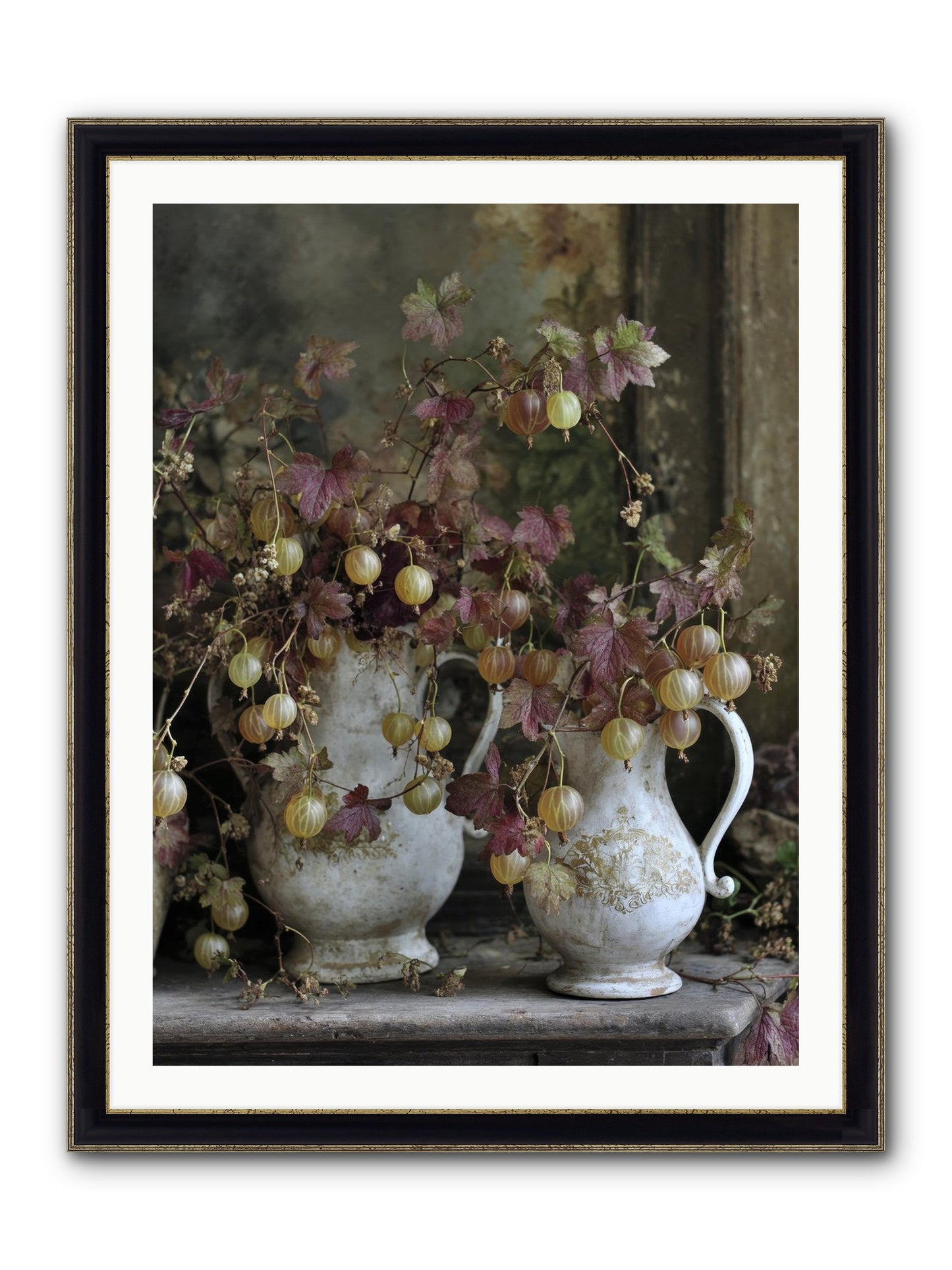 Francine Framed Print - Black & Gold 30x40