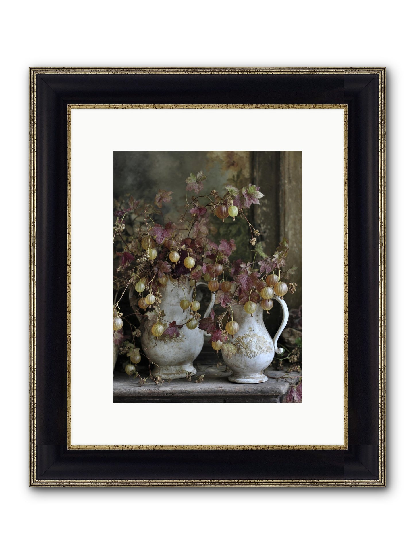 Francine Framed Print - Black & Gold 9x12