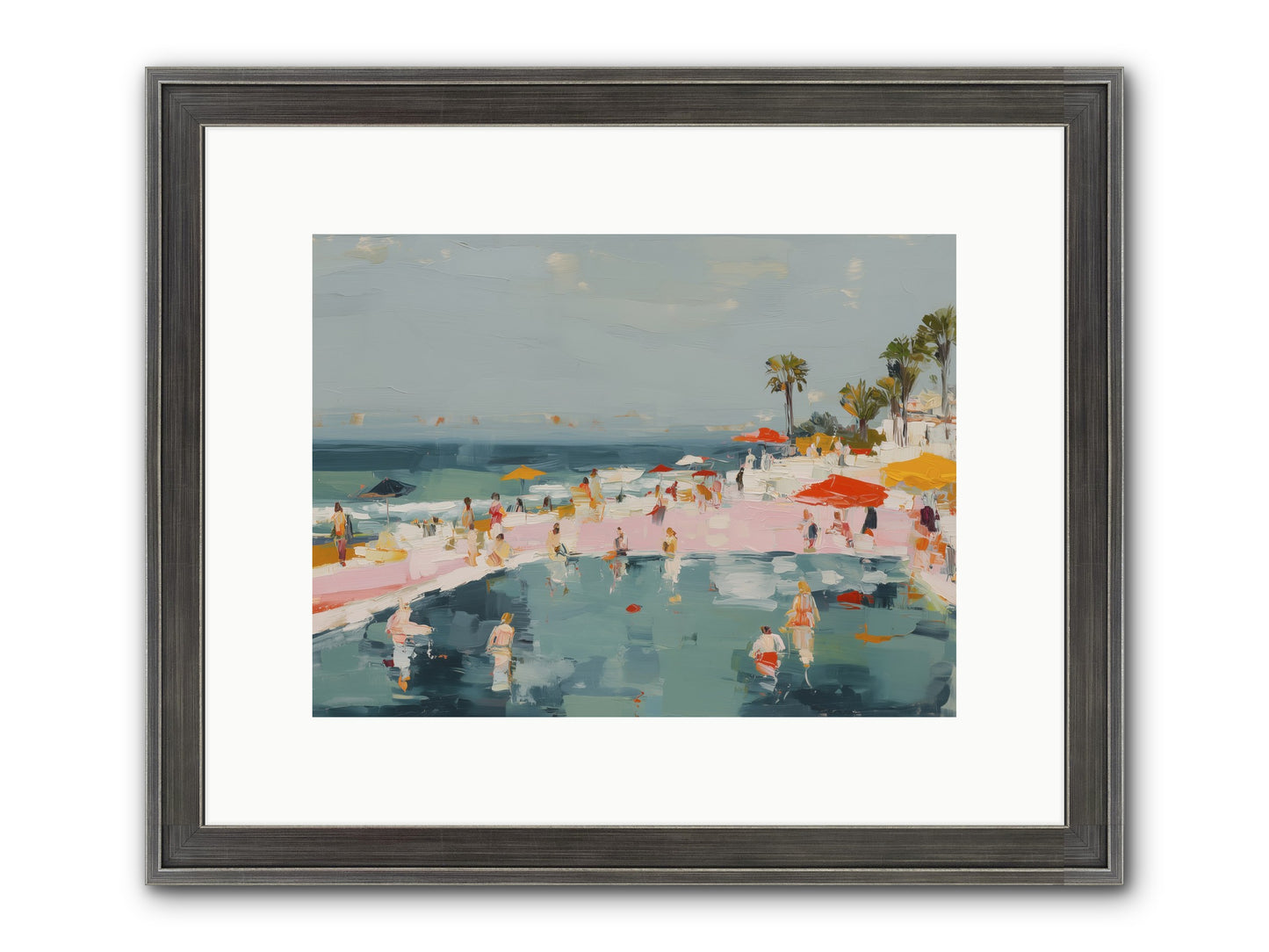 French Kiss Waters Framed Print - Slimwoods Black/Silver 12x9