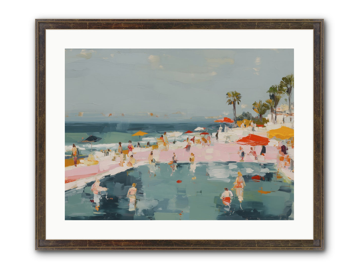 French Kiss Waters Framed Print - Slimwoods Black/Gold 24x18