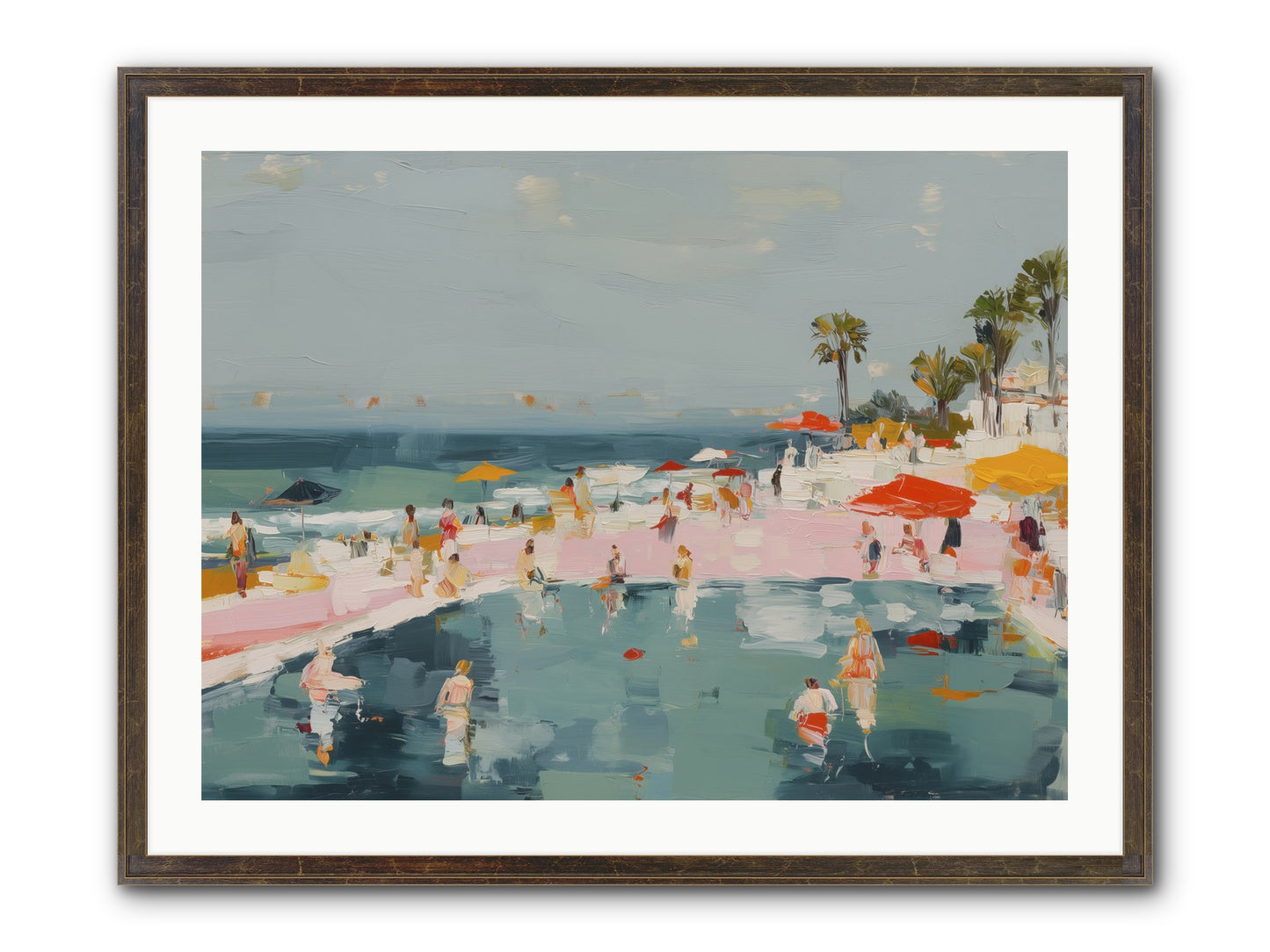 French Kiss Waters Framed Print - Slimwoods Black/Gold 32x24
