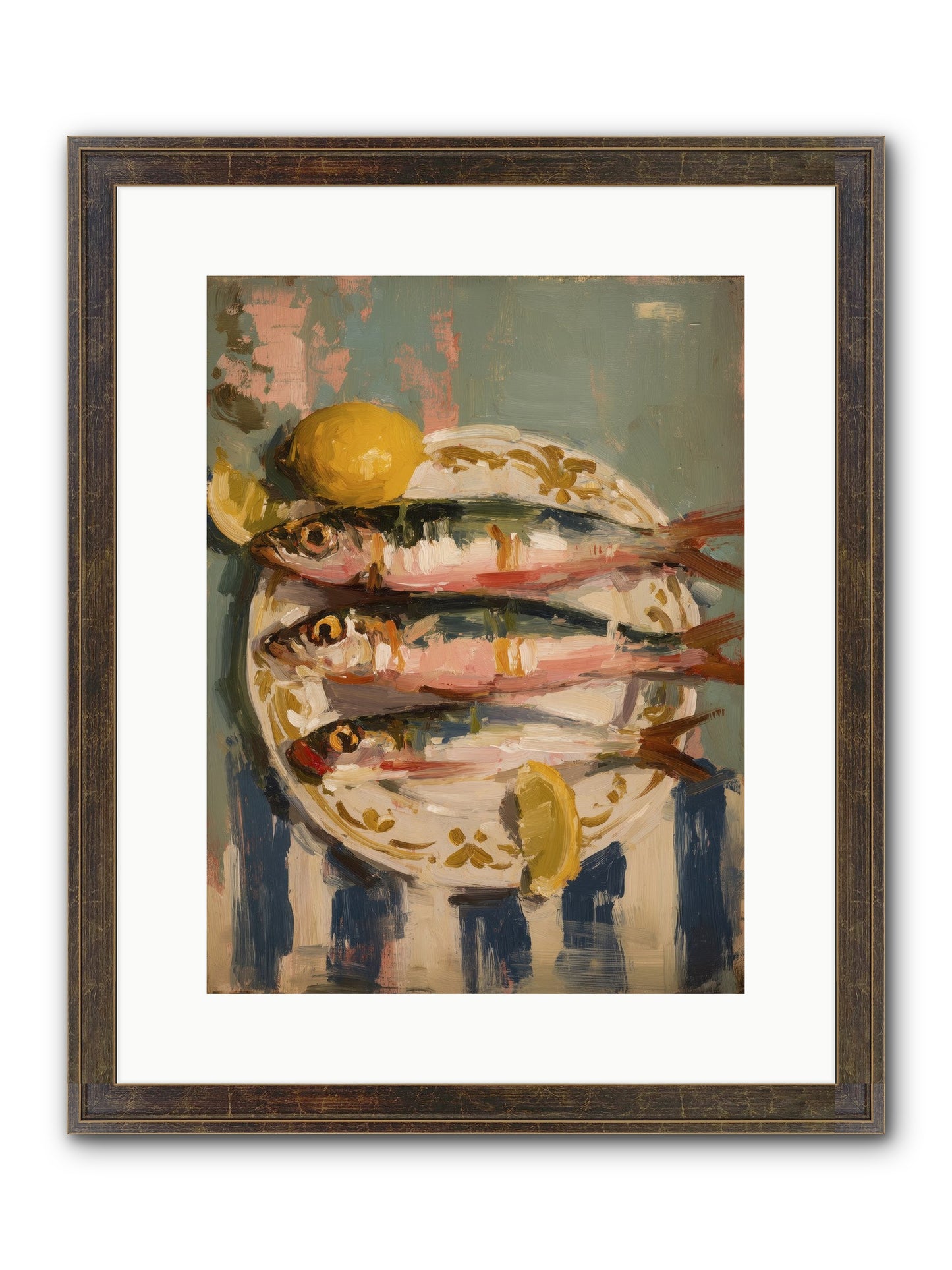 French Shore Framed Print - Slimwoods Black/Gold 12x16