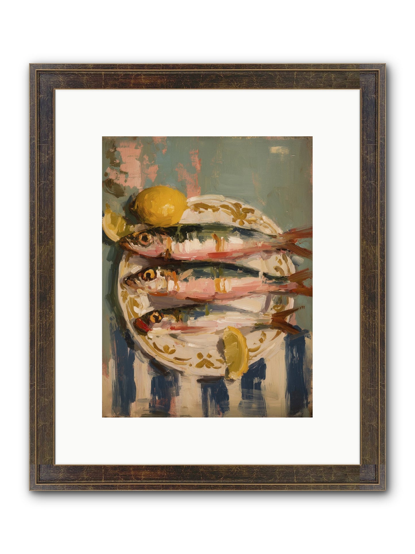 French Shore Framed Print - Slimwoods Black/Gold 9x12