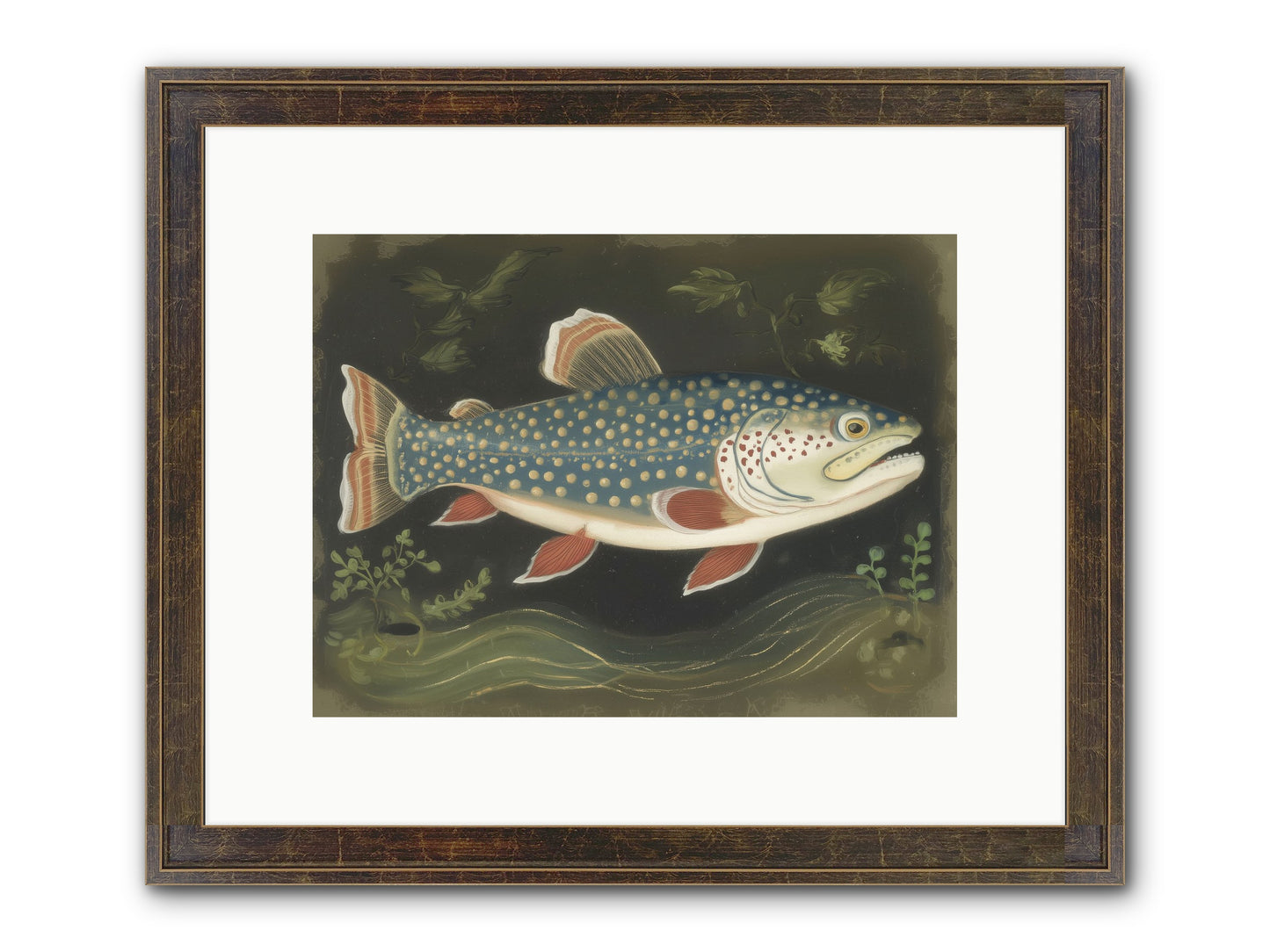 Freshwater Fairy Framed Print - Slimwoods Black/Gold 12x9