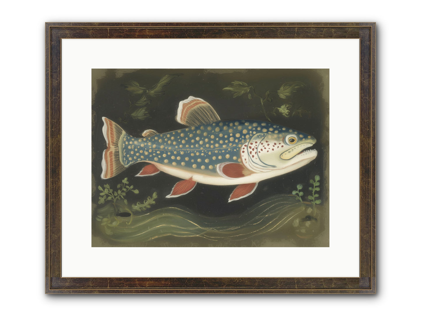 Freshwater Fairy Framed Print - Slimwoods Black/Gold 16x12