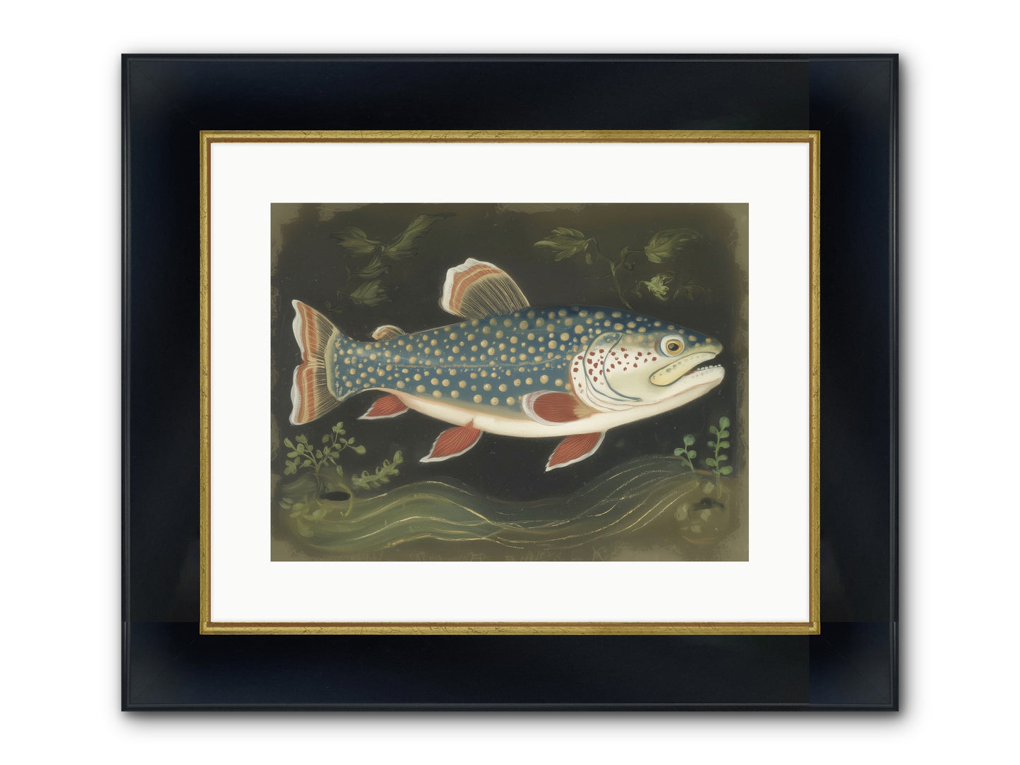 Freshwater Fairy Framed Print - Wide Black w/Gold 16x12