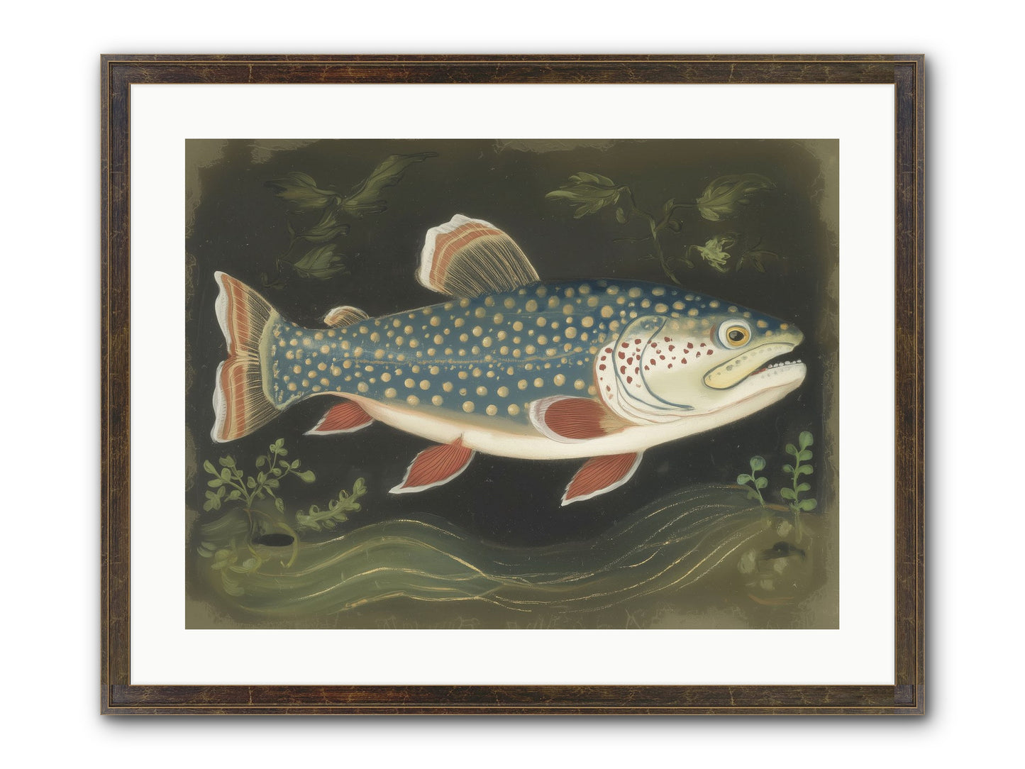 Freshwater Fairy Framed Print - Slimwoods Black/Gold 24x18