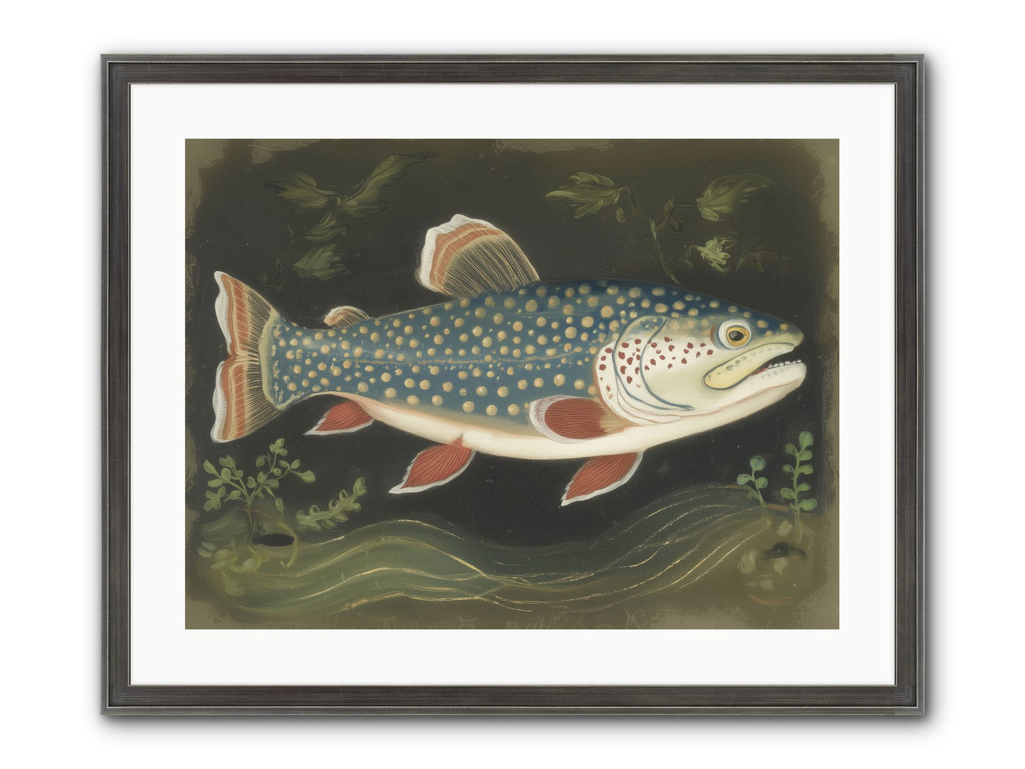 Freshwater Fairy Framed Print - Slimwoods Black/Silver 24x18