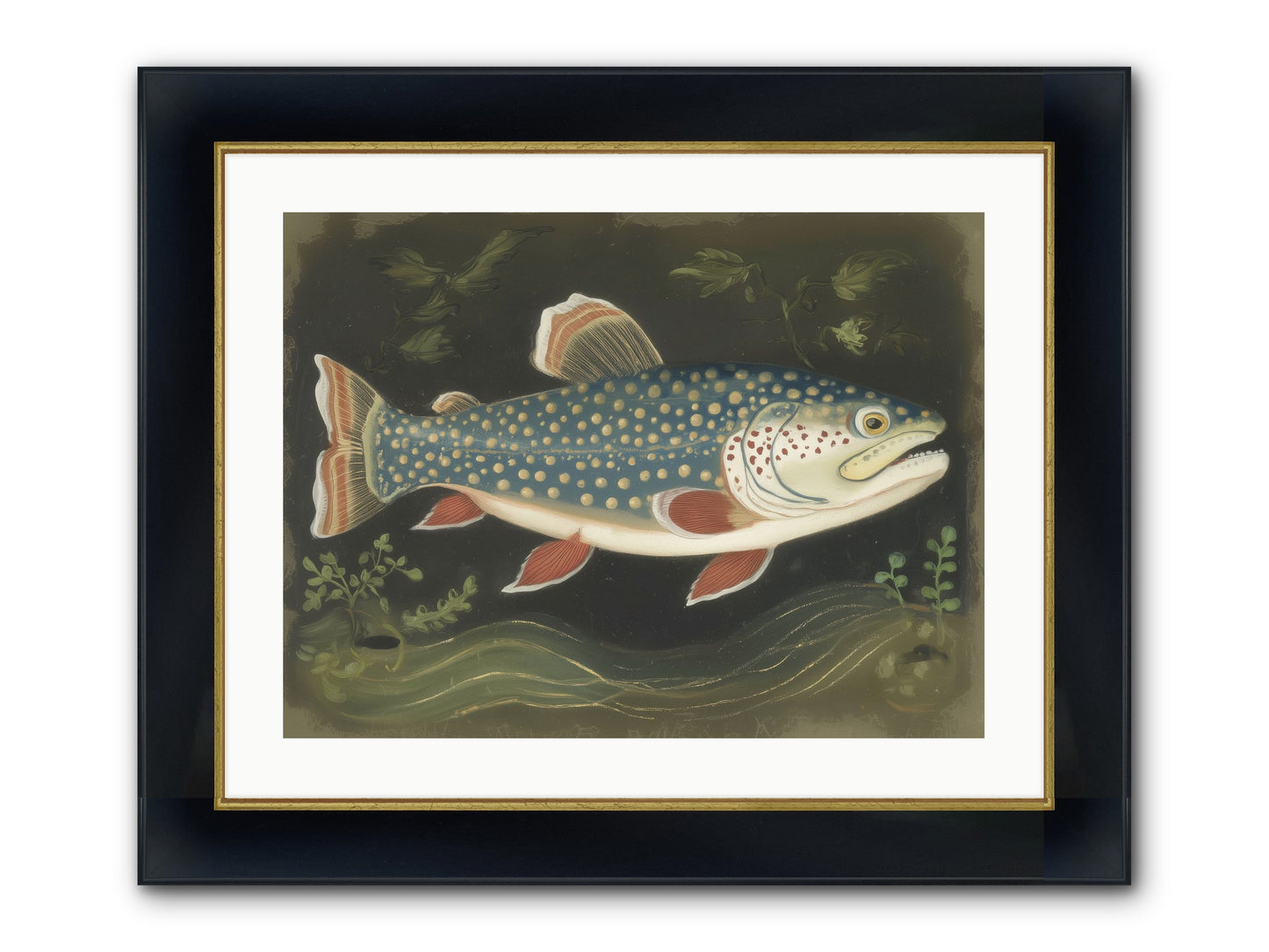 Freshwater Fairy Framed Print - Wide Black w/Gold 24x18