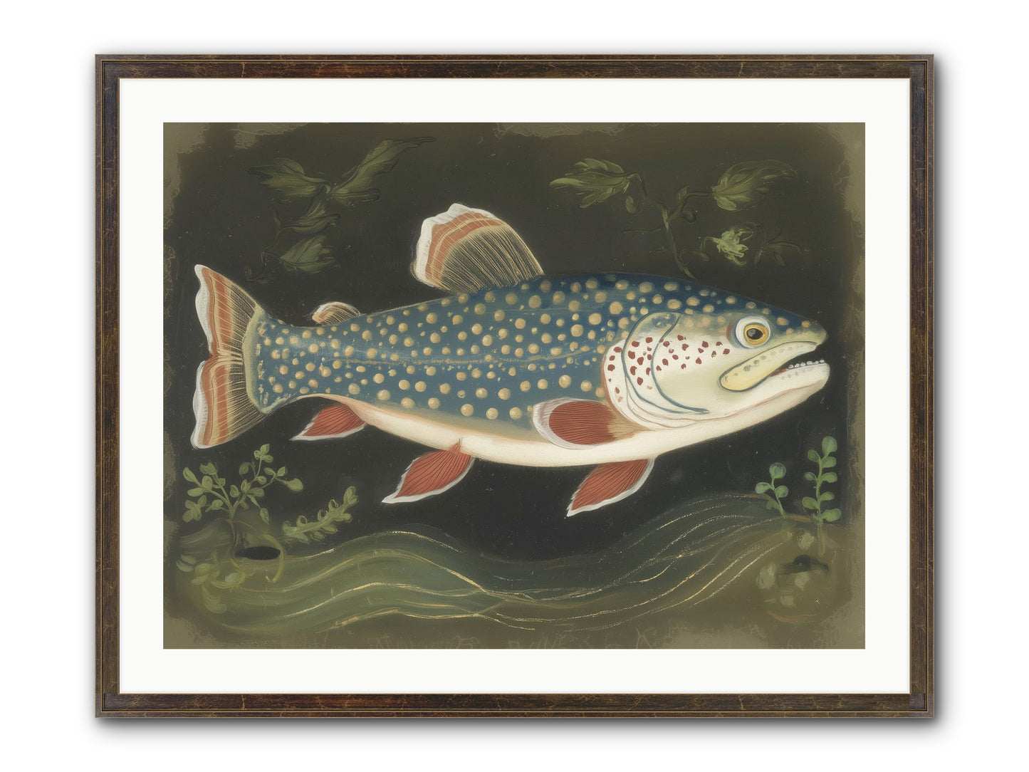 Freshwater Fairy Framed Print - Slimwoods Black/Gold 32x24