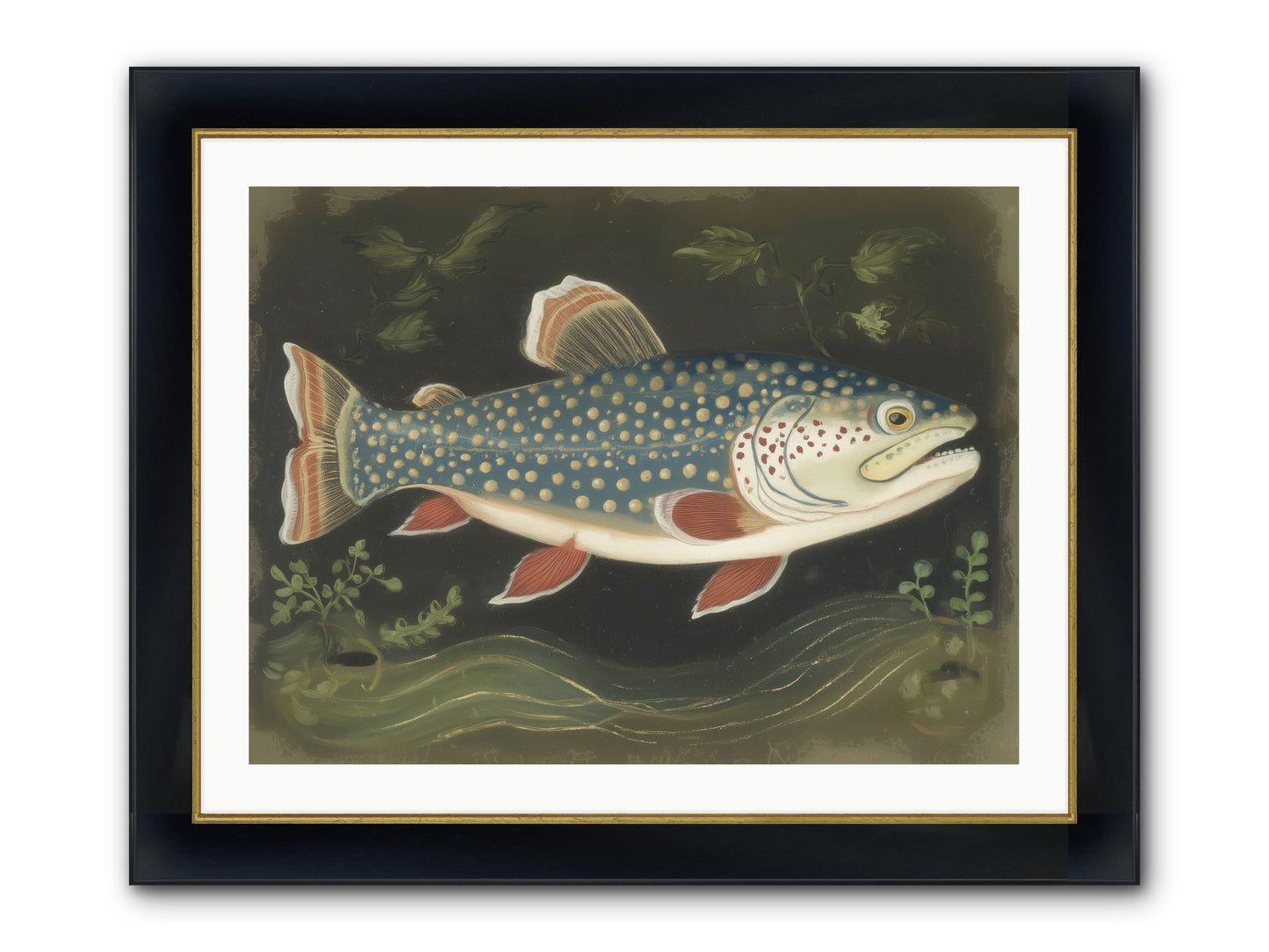 Freshwater Fairy Framed Print - Wide Black w/Gold 32x24