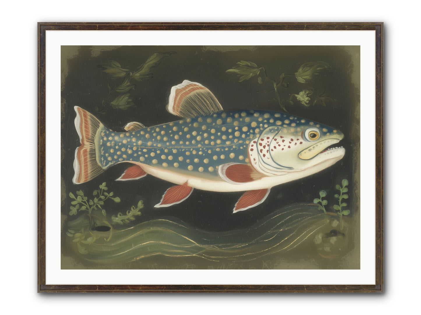 Freshwater Fairy Framed Print - Slimwoods Black/Gold 40x30