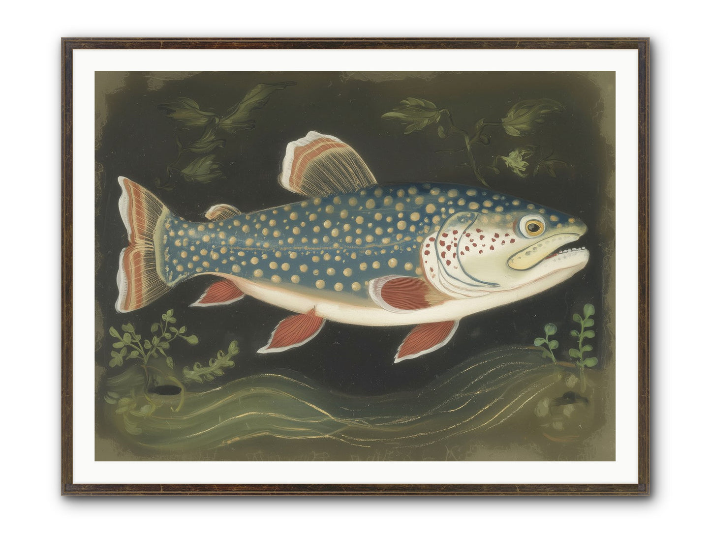 Freshwater Fairy Framed Print - Slimwoods Black/Gold 48x36