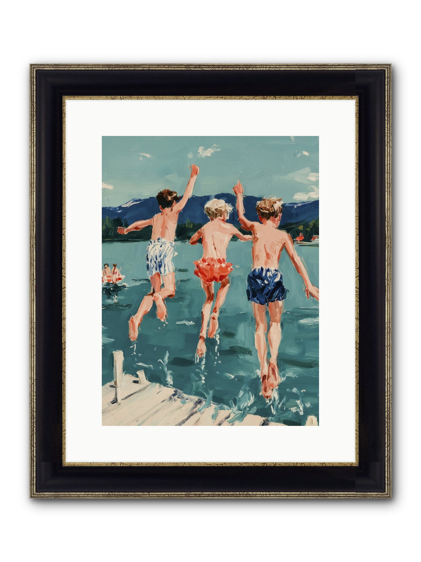 Friendship Cove Framed Print - Black & Gold 12x16