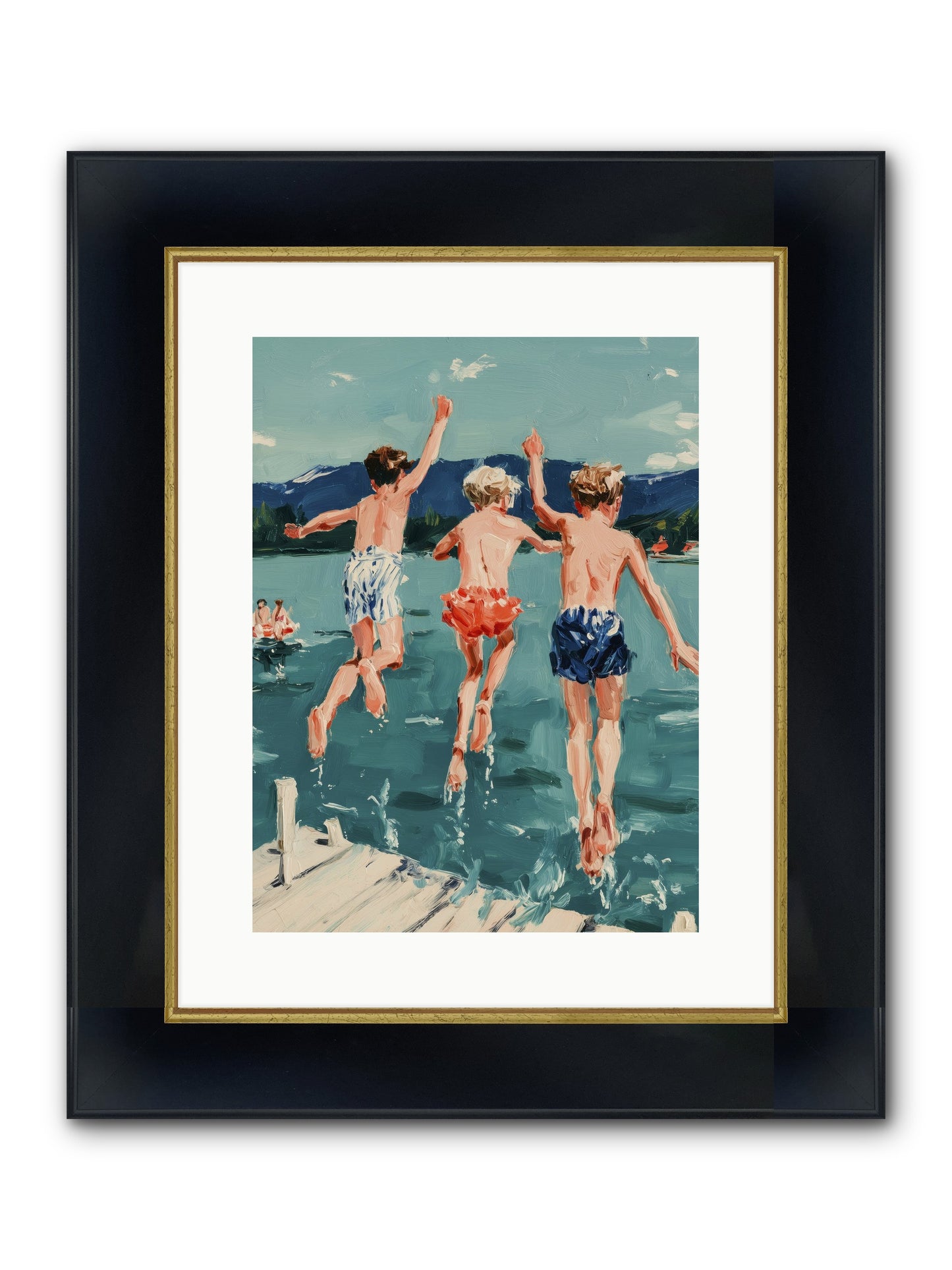 Friendship Cove Framed Print - Wide Black w/Gold 12x16