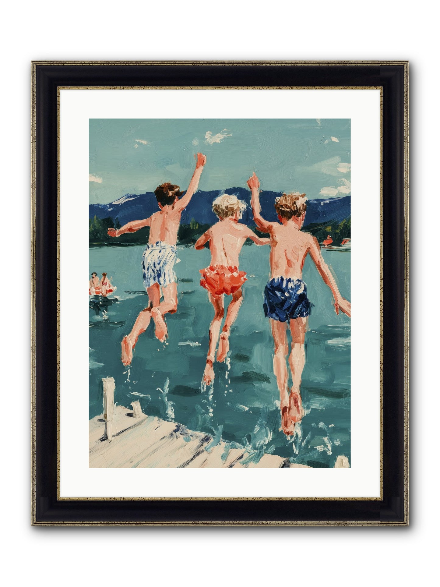 Friendship Cove Framed Print - Black & Gold 18x24
