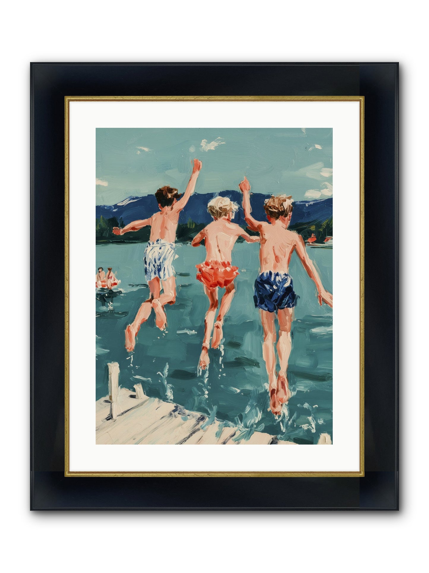 Friendship Cove Framed Print - Wide Black w/Gold 18x24