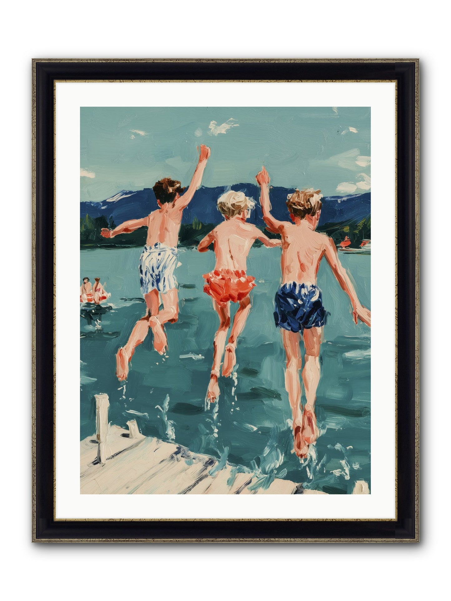 Friendship Cove Framed Print - Black & Gold 24x32