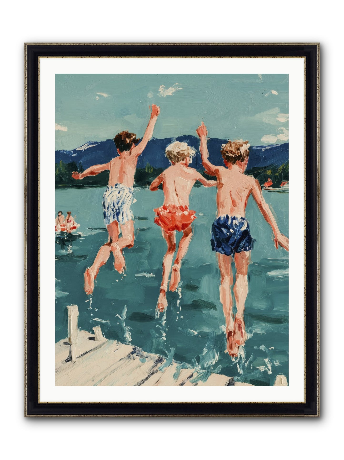 Friendship Cove Framed Print - Black & Gold 30x40