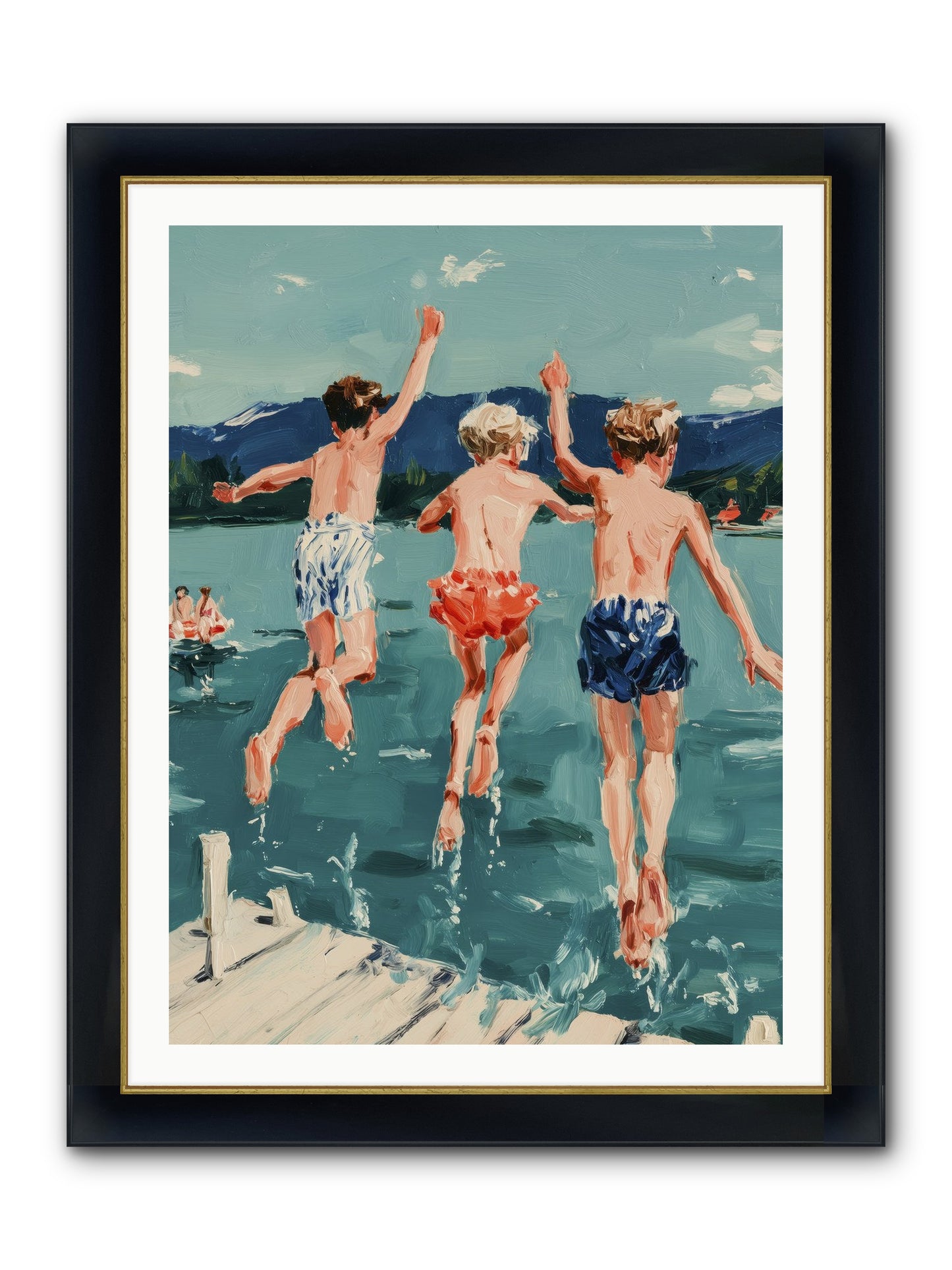 Friendship Cove Framed Print - Wide Black w/Gold 30x40