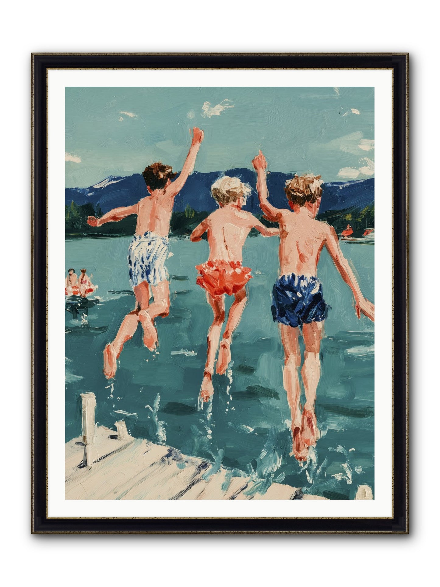 Friendship Cove Framed Print - Black & Gold 36x48